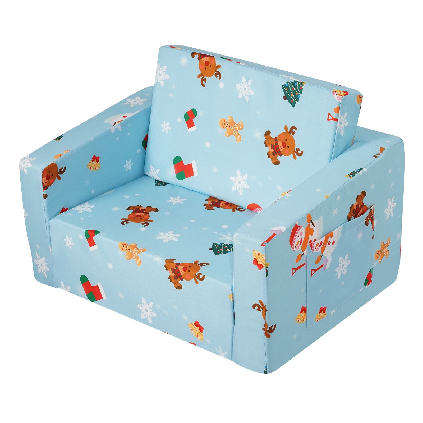 VEVOR Baby Chair Foldable 2-in-1 Baby Lounger Couch Cartoon Kids Sofa Pink 9