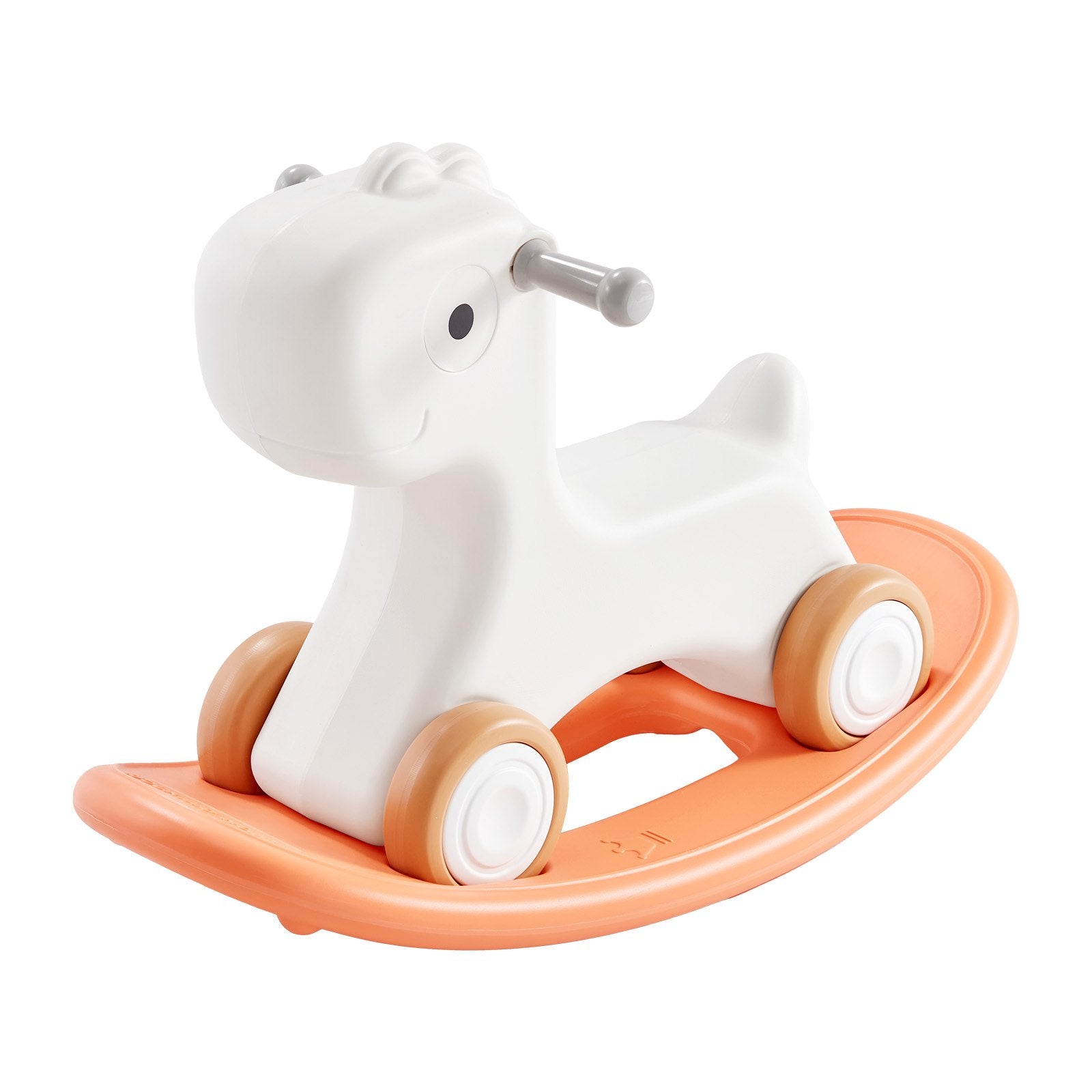 VEVOR 3 in 1 Rocking Horse for Toddlers 1-3 Years, Baby Rocking Horse with Detachable Balance Board and 4 Smooth Wheels, Support up to 80 lbs HDPE Material Kids Ride on Toy, Swinging, Orange 10