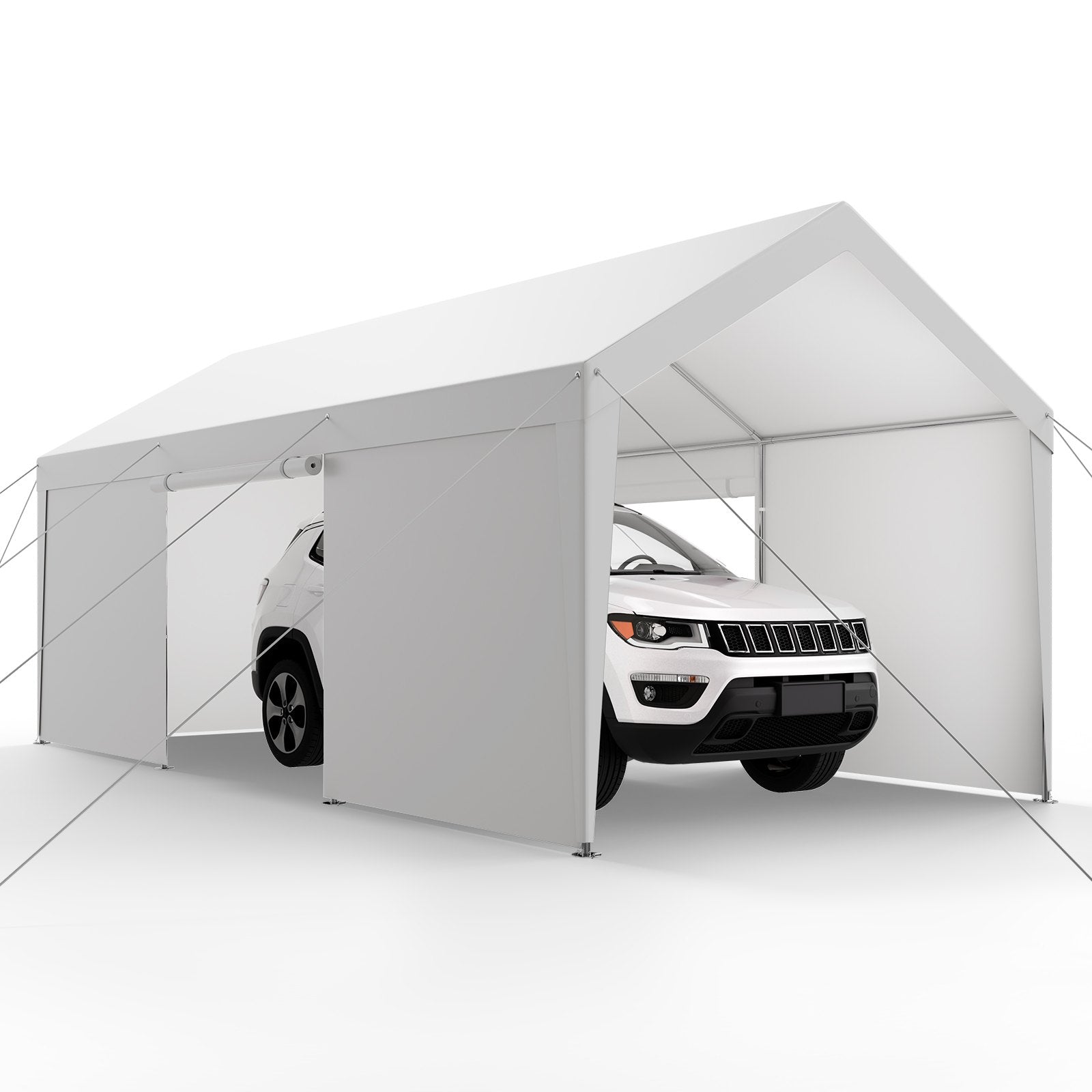 VEVOR Carport Car Canopy 10x20FT Heavy Duty Car Shelter with Sidewalls White 9