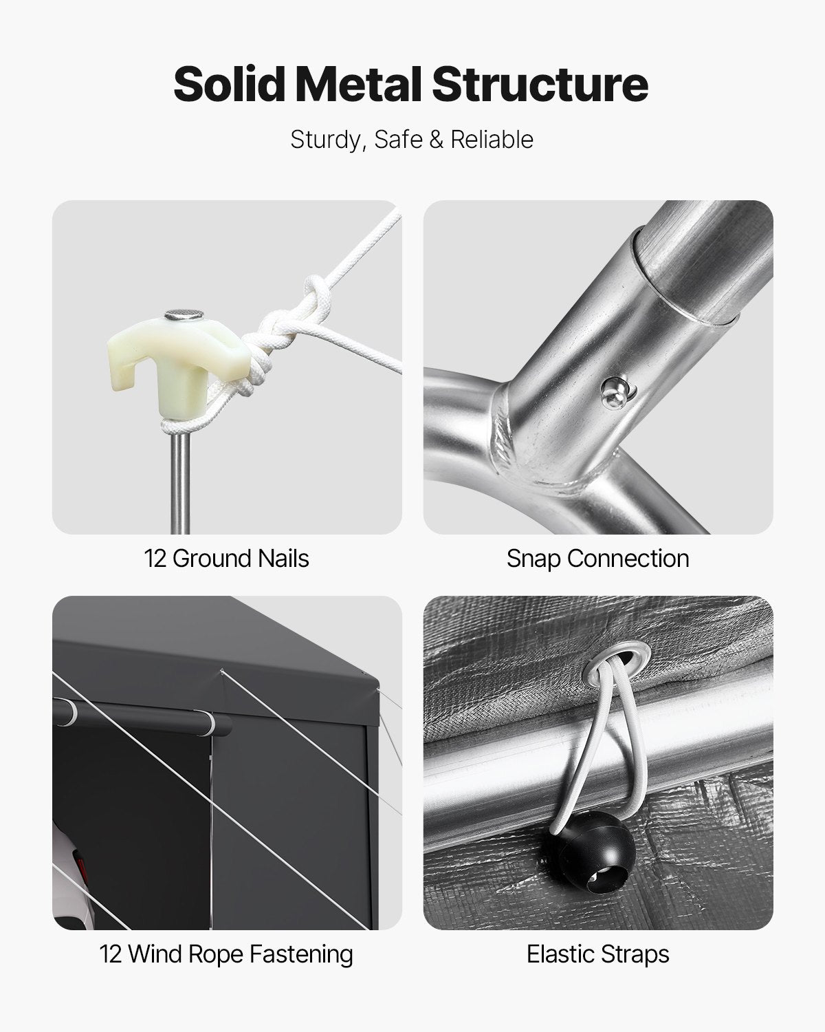 VEVOR Carport Car Canopy 12x20FT Heavy Duty Car Shelter with Sidewalls White 7