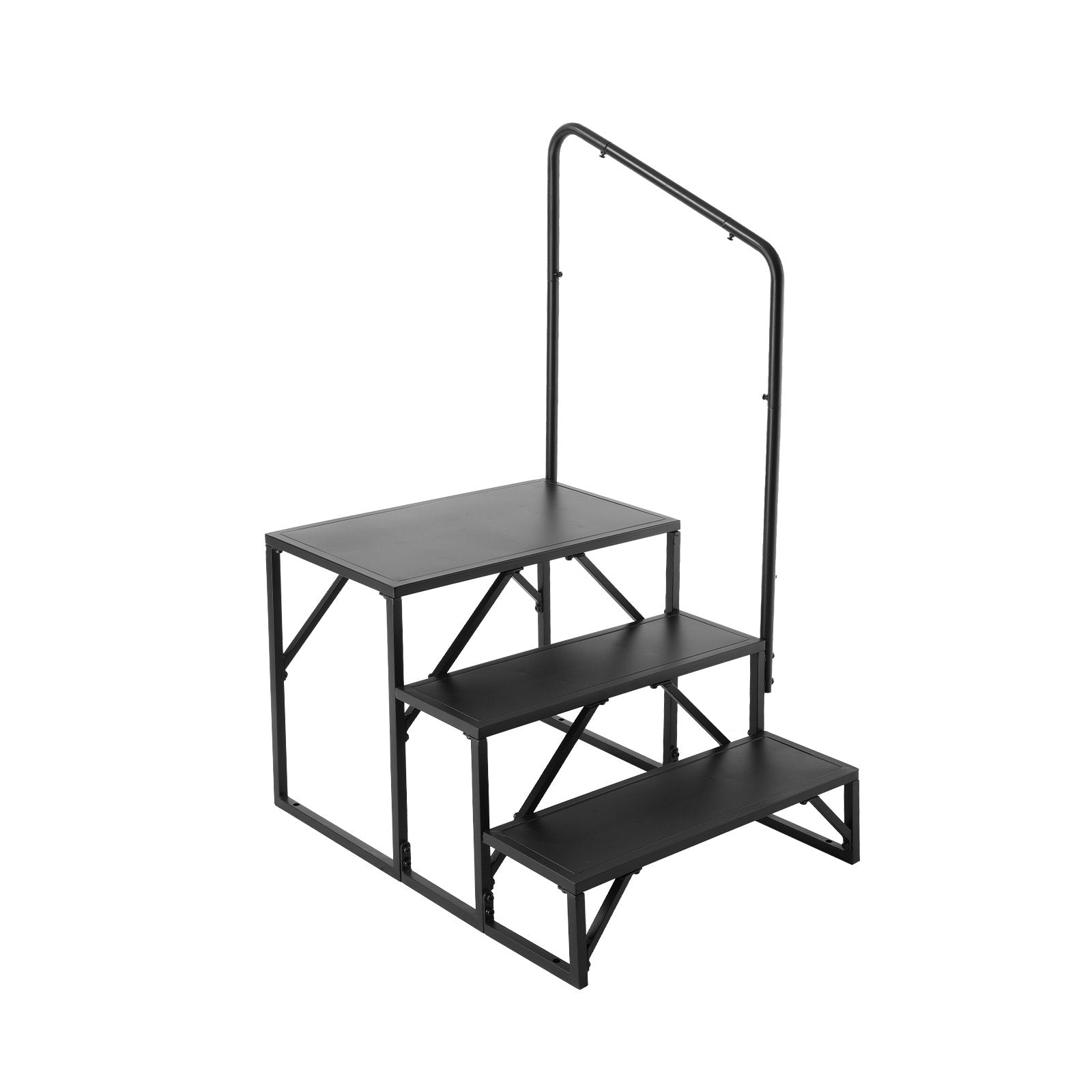 VEVOR RV Steps, 3-Step RV Stairs, 199.58KGS  Load Capacity, Thickened Carbon Steel, With Handrail, Non-Slip Steps for Safe Entry and Exit, Suit for RV, Trailer, Camper Steps 9