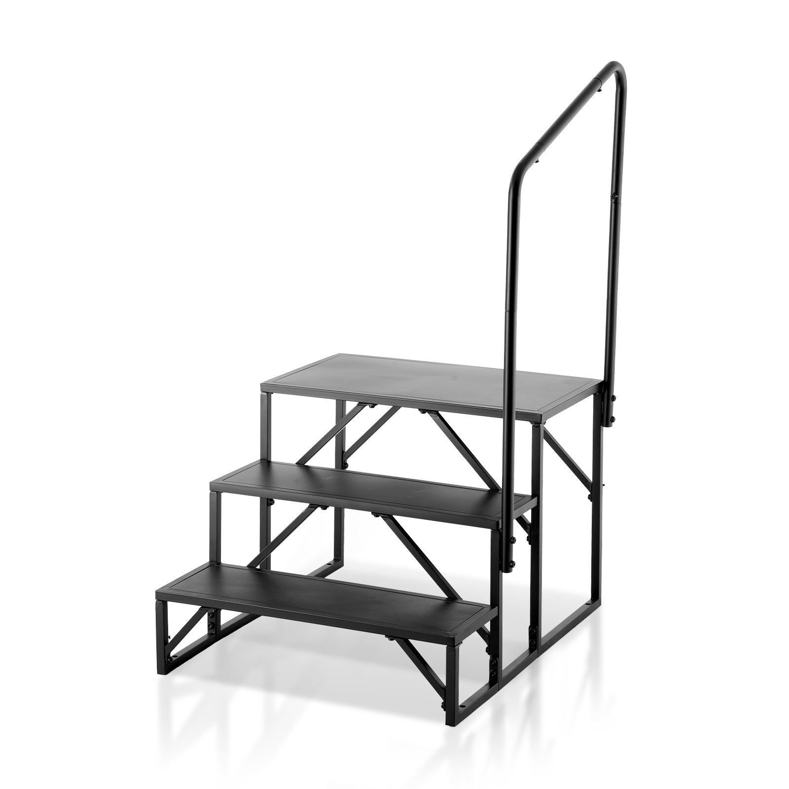 VEVOR RV Steps, 3-Step RV Stairs, 199.58KGS  Load Capacity, Thickened Carbon Steel, With Handrail, Non-Slip Steps for Safe Entry and Exit, Suit for RV, Trailer, Camper Steps 10