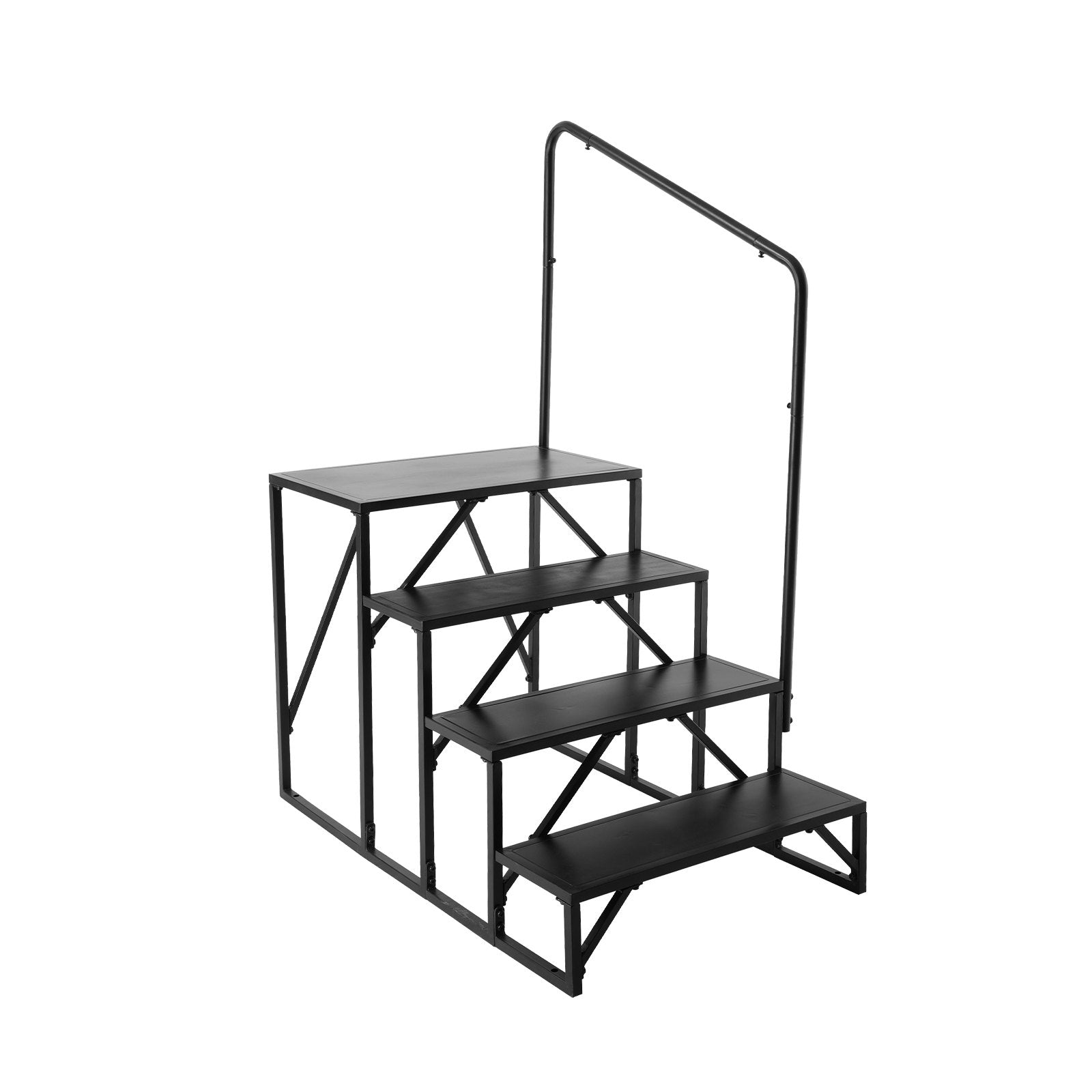 VEVOR RV Steps, 4-Step RV Stairs, 199.58KGS Load Capacity, Thickened Carbon Steel, With Handrail, Non-Slip Steps for Safe Entry and Exit, Suit for RV, Trailer, Camper Steps 9