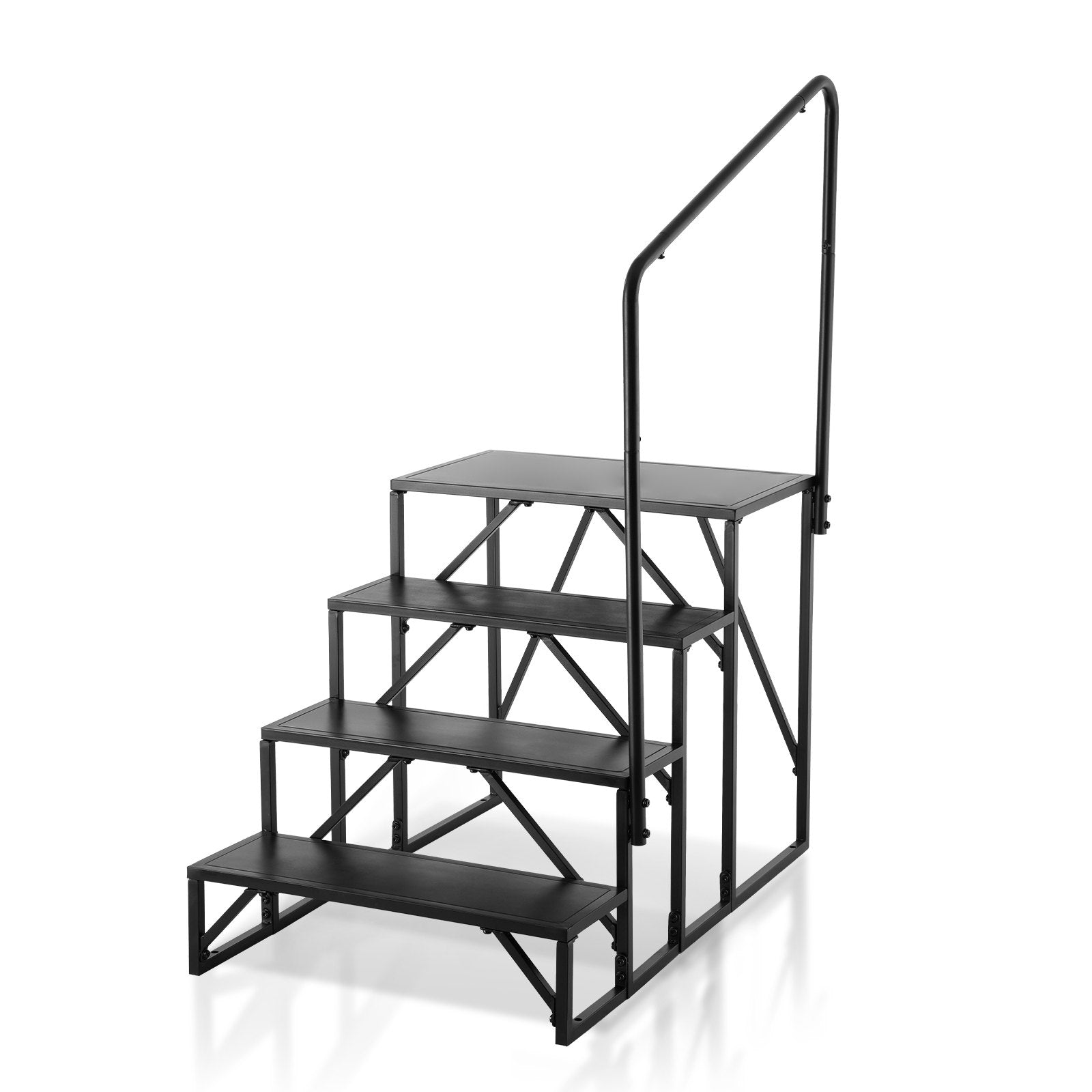 VEVOR RV Steps, 4-Step RV Stairs, 199.58KGS Load Capacity, Thickened Carbon Steel, With Handrail, Non-Slip Steps for Safe Entry and Exit, Suit for RV, Trailer, Camper Steps 10