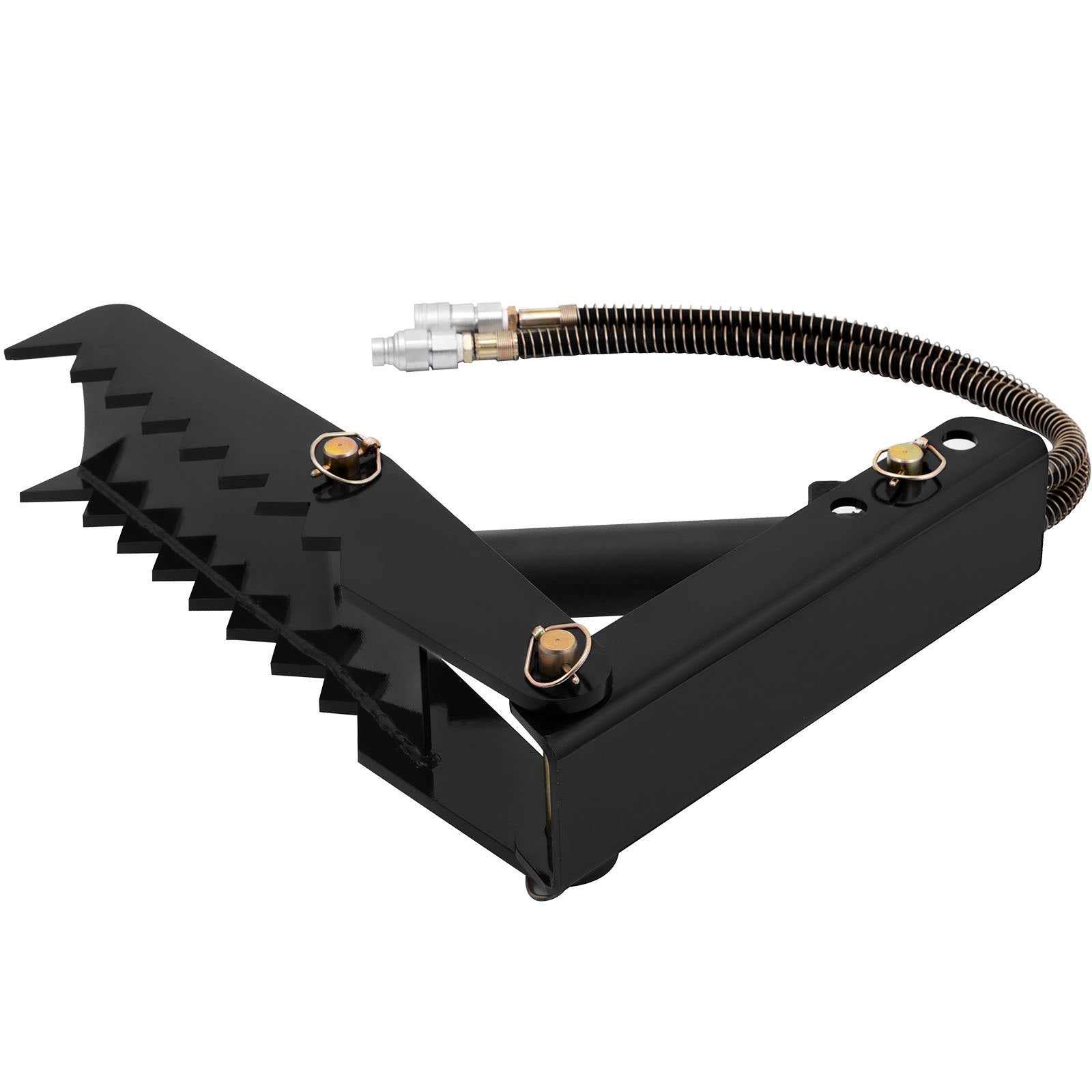 VEVOR 61cm Hydraulic Backhoe Excavator Thumb Attachments Weld On 1.27cm Teeth Thick Steel Plate Assembly 12MM Bolt-On Design with Hydraulic Cylinder 9