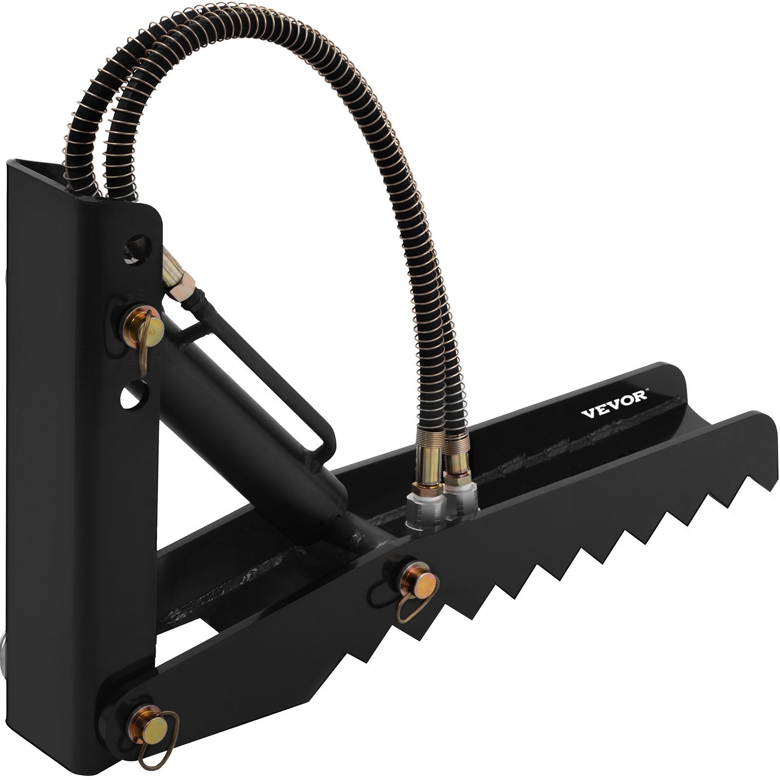 VEVOR 61cm Hydraulic Backhoe Excavator Thumb Attachments Weld On 1.27cm Teeth Thick Steel Plate Assembly 12MM Bolt-On Design with Hydraulic Cylinder 10