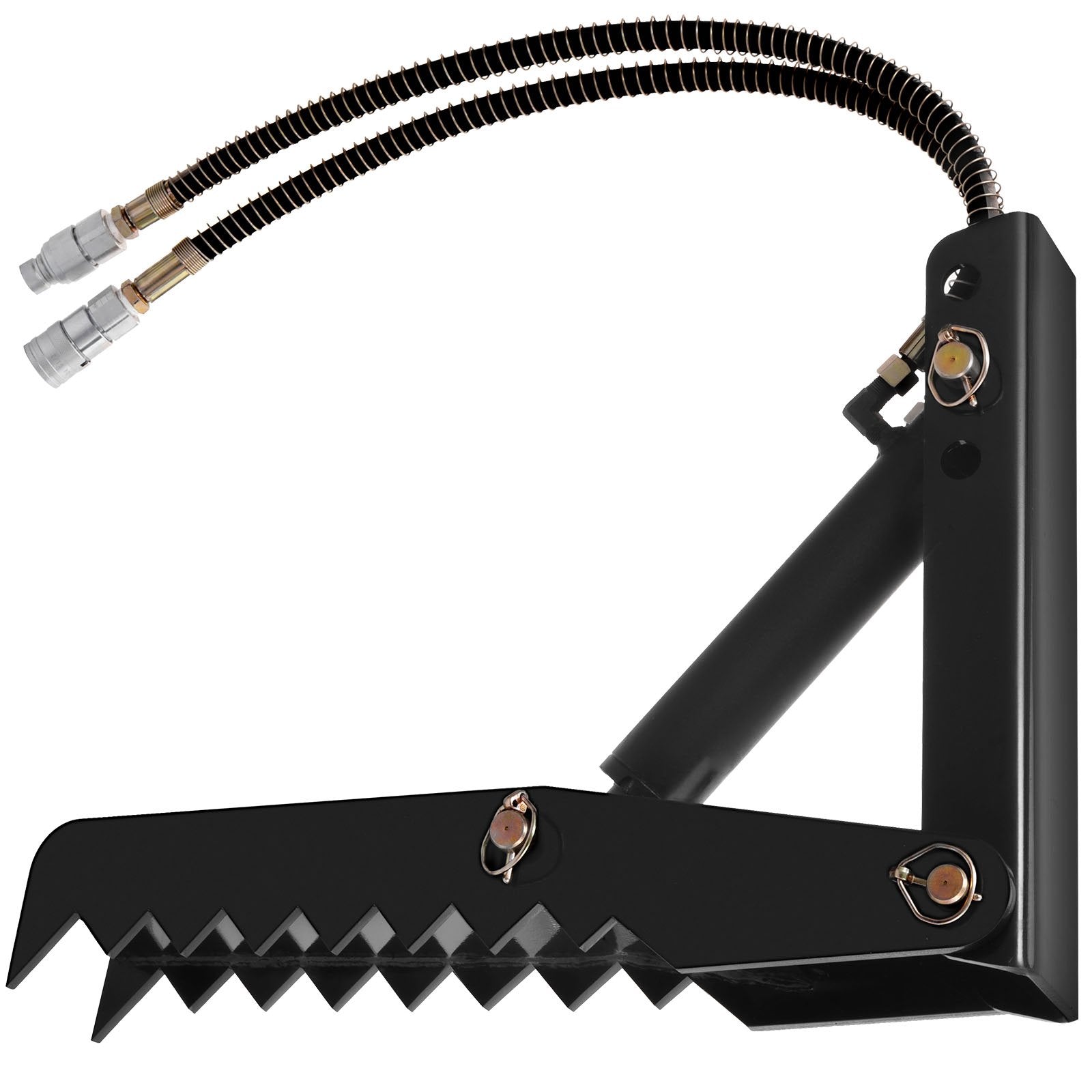 VEVOR 61cm Hydraulic Backhoe Excavator Thumb Attachments Weld On 1.27cm Teeth Thick Steel Plate Assembly 12MM Bolt-On Design with Hydraulic Cylinder 11