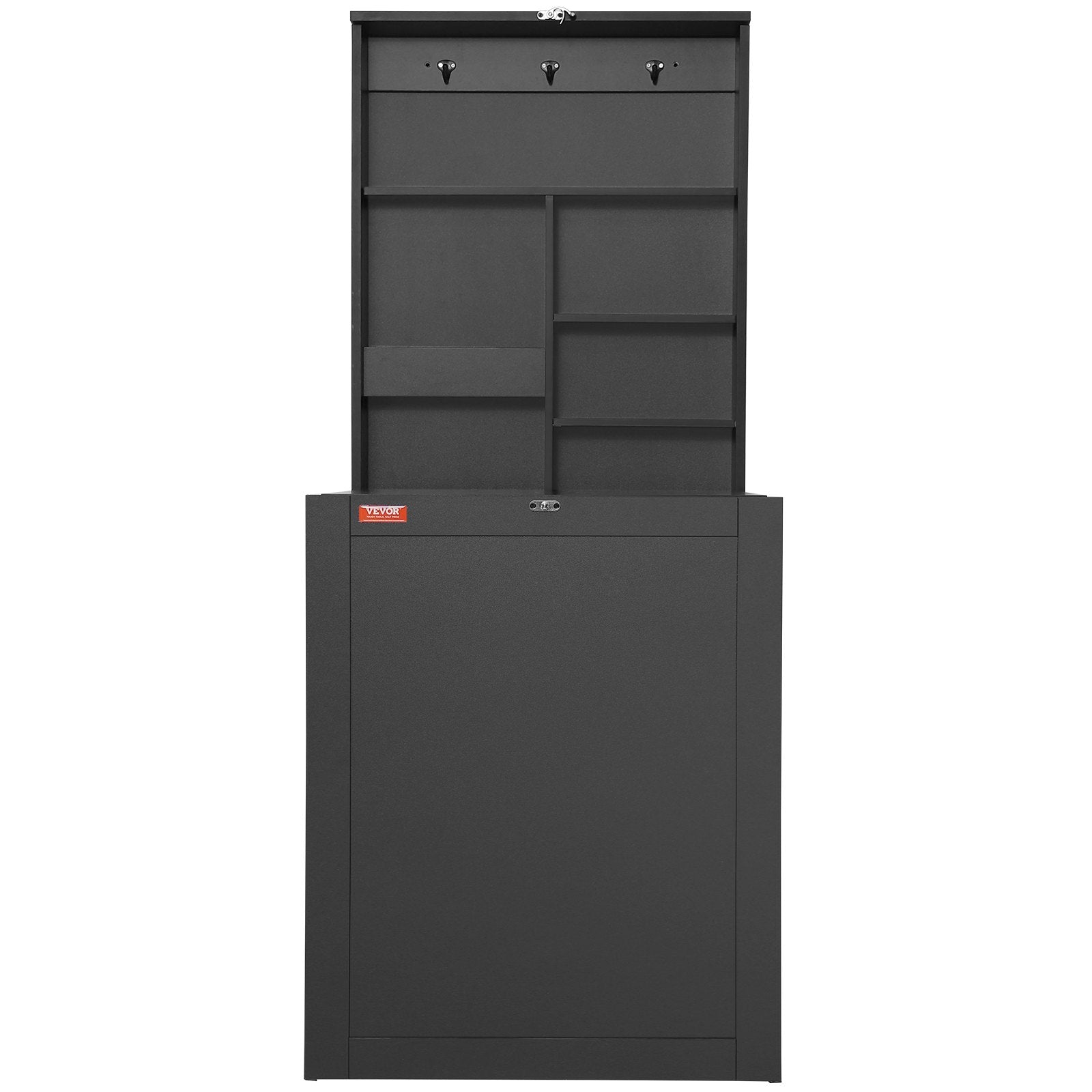 VEVOR Wall Mounted Desk, Fold out Convertible Desk, Multi-Function Folding Wall Table with Chalkboard for Home Office, Space Saving Computer Desk with Storage Area 10