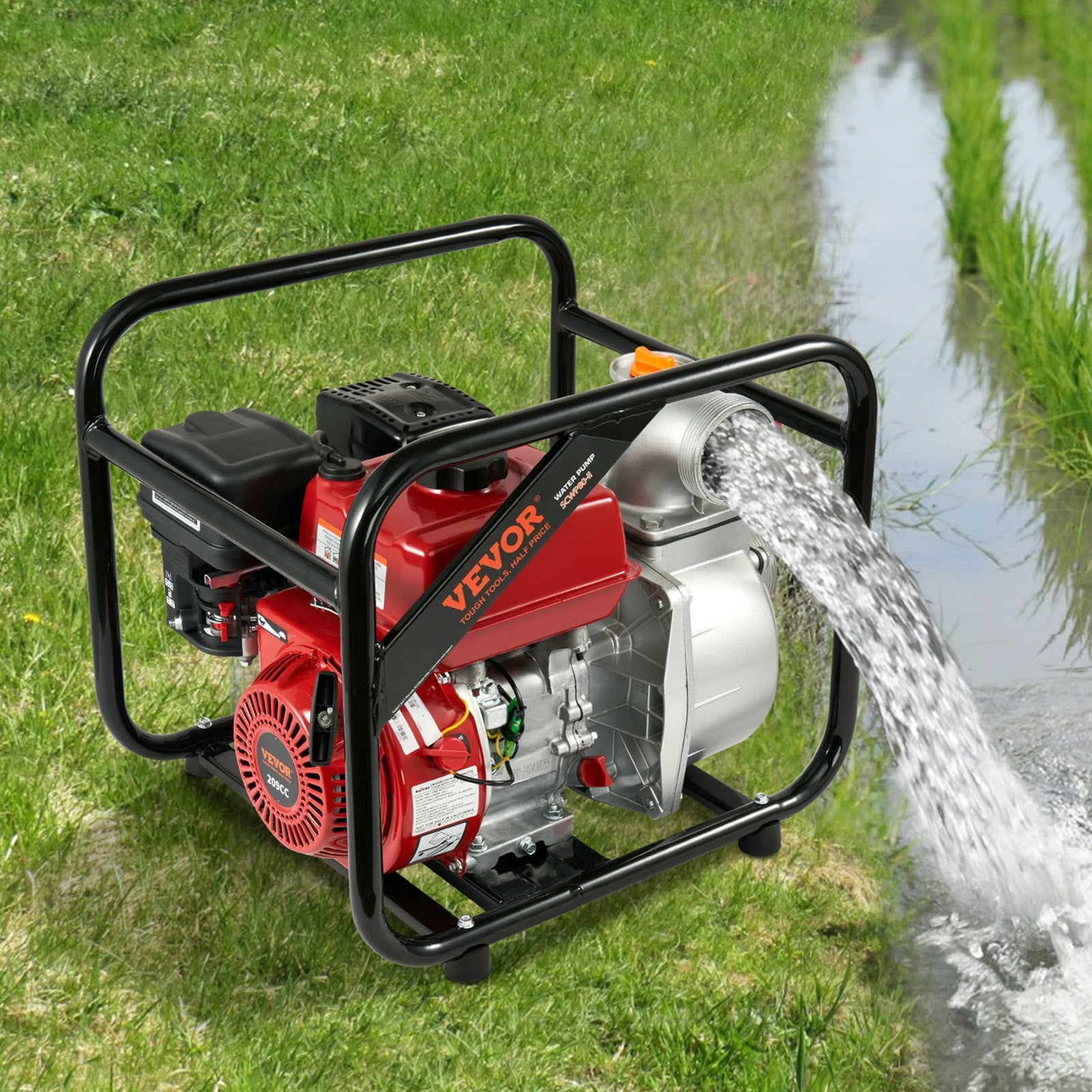 VEVOR Gasoline Engine Water Pump Gas Powered Transfer Pump 80 mm 7HP 4-Stroke 8