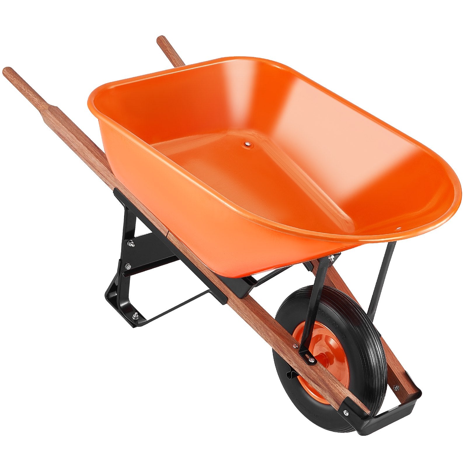 VEVOR Wheelbarrow Cart One Wheel 6 Cu Ft Garden Dump Cart 330 lbs Utility Cart 9