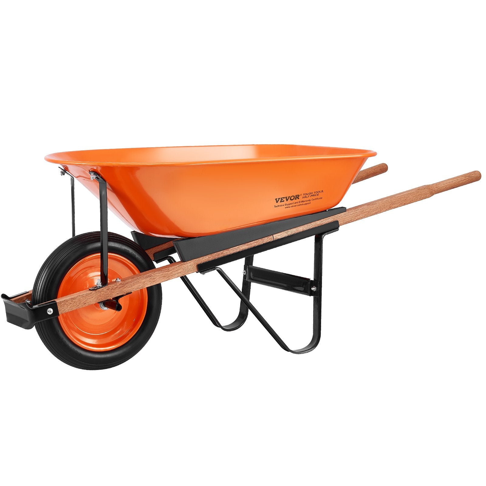 VEVOR Wheelbarrow Cart One Wheel Garden Dump Cart 330 lbs Yard Utility Cart 10