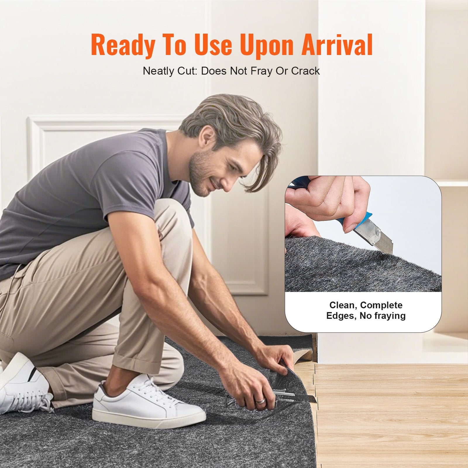 VEVOR Non Slip Rug Pad Gripper 9' x 12' Carpet Mat 0.24" Thick for All Floor 5