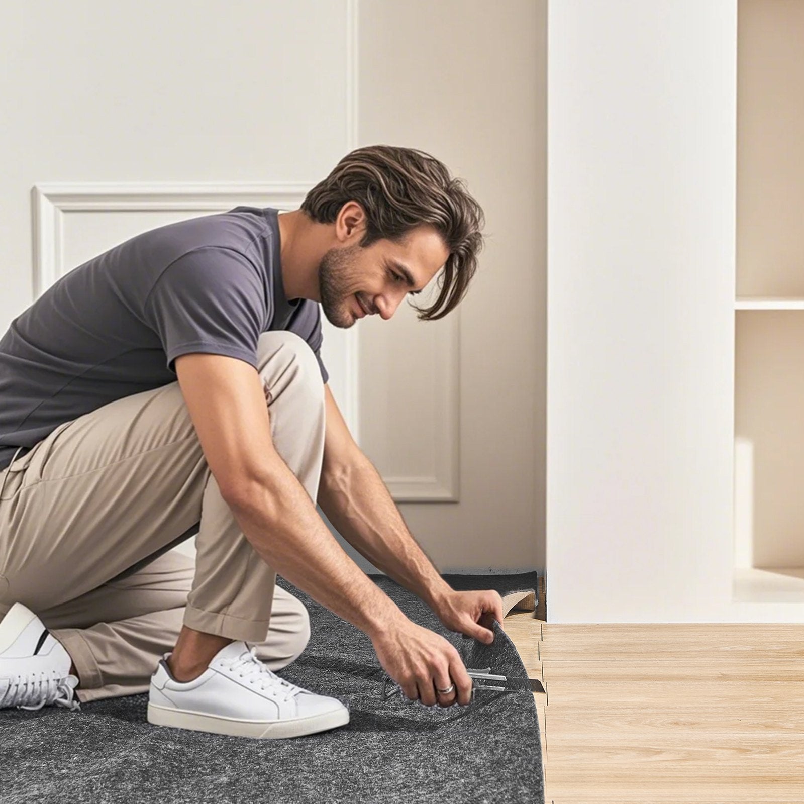 VEVOR Non Slip Rug Pad Gripper 9' x 12' Carpet Mat 0.24" Thick for All Floor 8