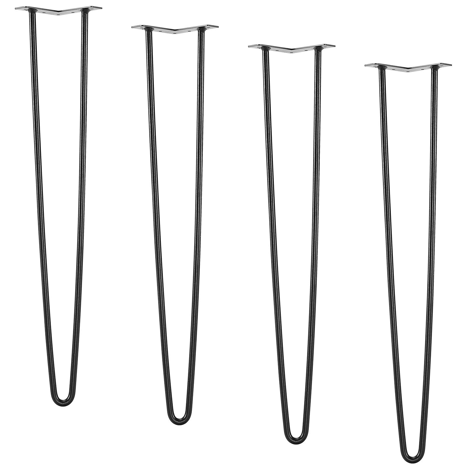 VEVOR 711.2MM Hairpin Furniture Legs, Metal Home DIY Projects for Nightstand, Coffee Table, Desk, 226.8KG Load Capacity with Rubber Floor Protectors, Metal Heavy Duty Sturdy Modern Table Legs, 4PCS 11
