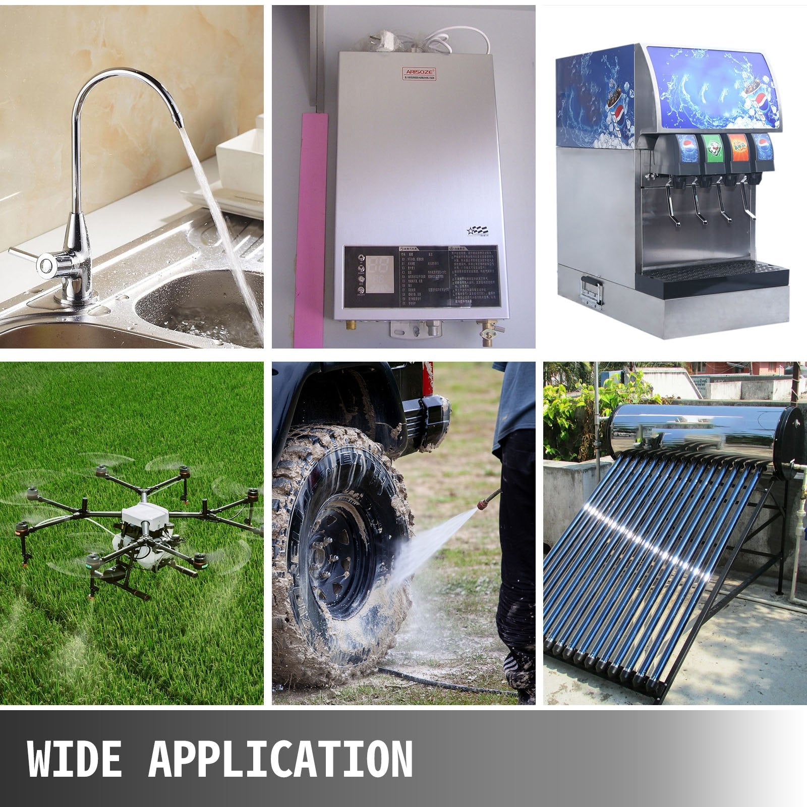 VEVOR Water Pressure Diaphragm Pump, 12V FL-40 High Pressure Diaphragm Water Pump, 40PSI Automatic Self Priming Water Pump, 17L/MIN Misting Booster Sprayer Diaphragm Pump for Caravan Boat RV Garden 7