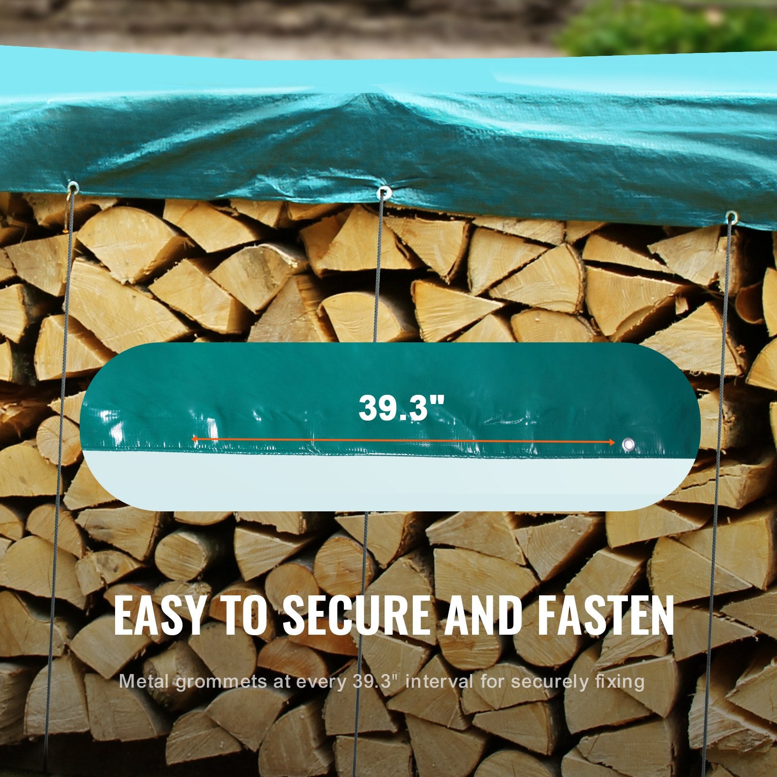 VEVOR PVC Waterproof Tarp, 16.5 x 29.5 ft Heavy Duty PVC Tarpaulin, Tear-Proof and Weather-Proof, with Grommets and Reinforced Edges for Canopy Boat RV Tent Shelter Trailer Truck Cover, Green 3