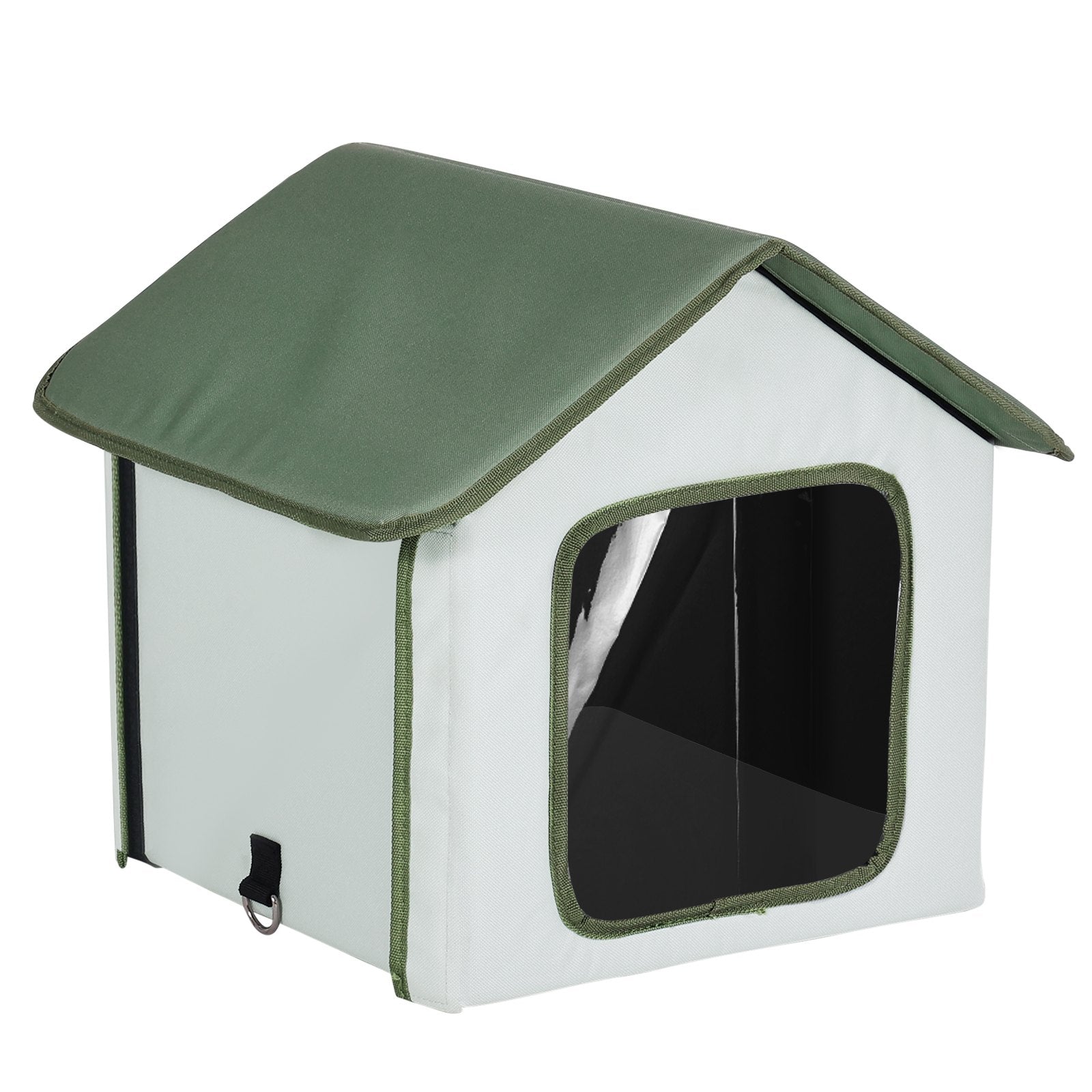 VEVOR Elevated Heated Cat House, Outdoor Kitty Shelter with Timer, 600D Oxford Cloth Foldable Cat Shelter with Heated Pad for Winter to Stay Warm and Cozy, Green (Small) 11