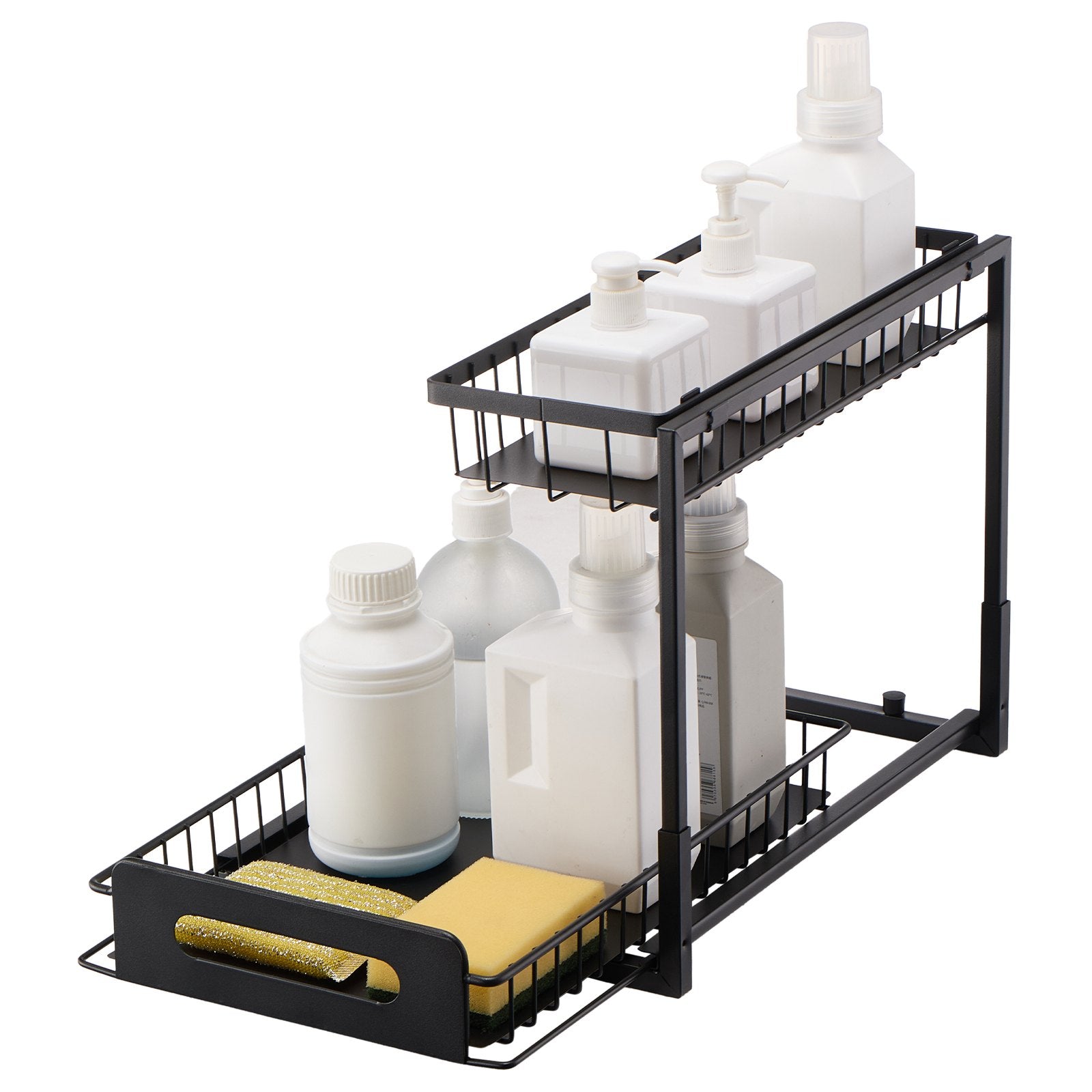 VEVOR 2-Tier Wire Pull Out Cabinet Under Sink Organizer 10.7"x14.2" Drawer Basket