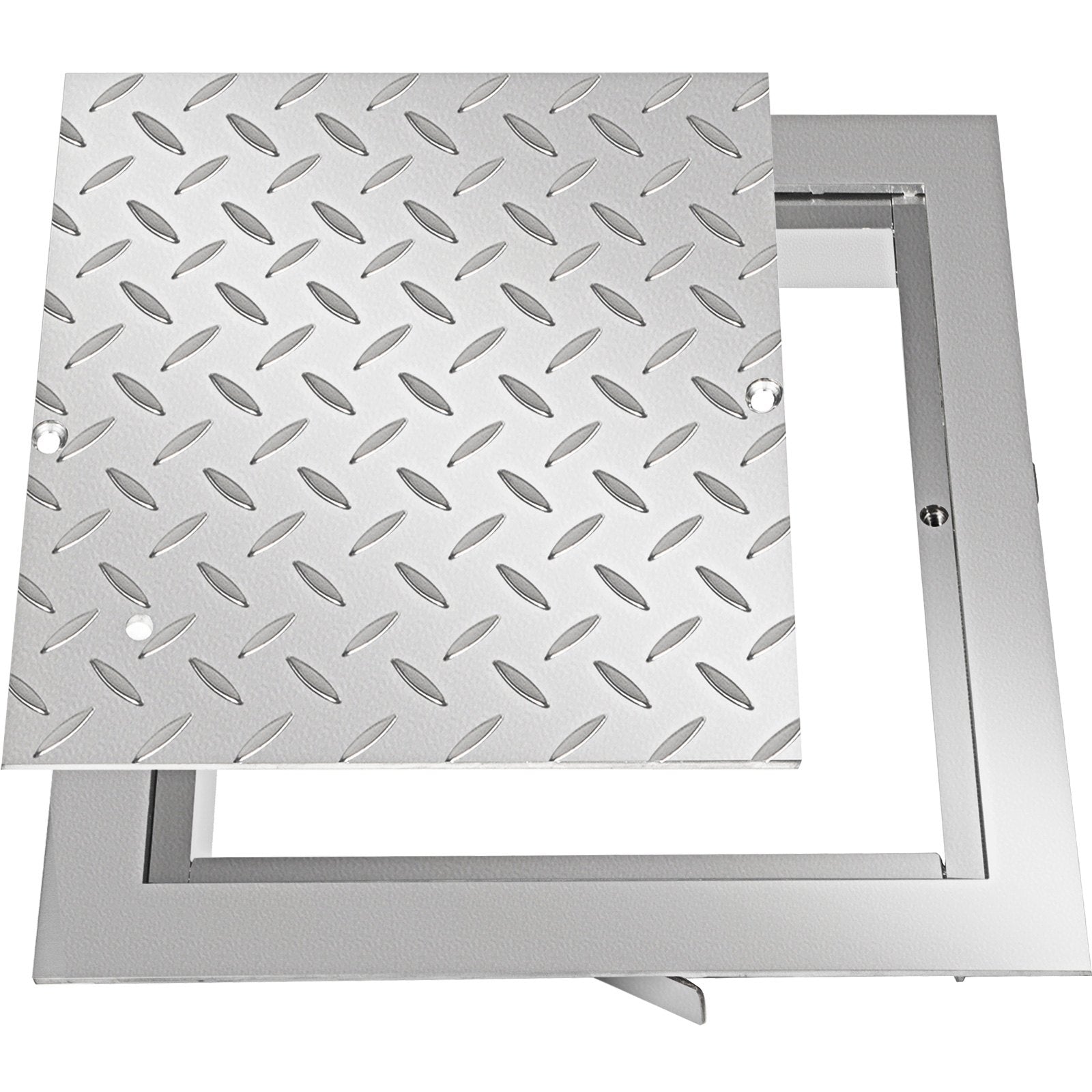 VEVOR Recessed Manhole Cover 11.8\"x11.8\" Clear Opening, Galvanized Steel Drain Cover Overall Size 14.5\"x14.5\", Sealed Square Manhole Cover and Frame, Steel Man Hole Lid Inspection Access for Boat/ 6