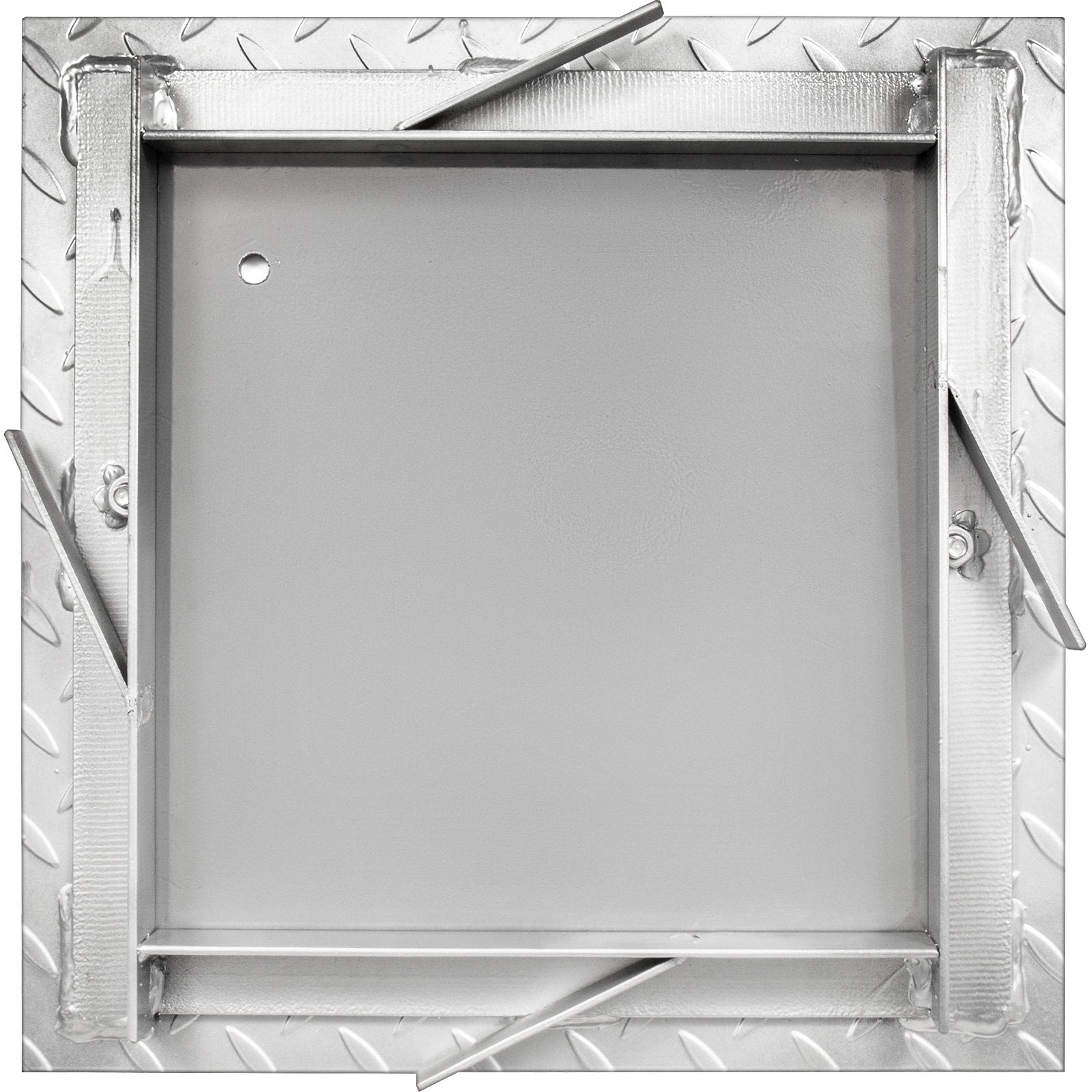 VEVOR Recessed Manhole Cover 11.8\"x11.8\" Clear Opening, Galvanized Steel Drain Cover Overall Size 14.5\"x14.5\", Sealed Square Manhole Cover and Frame, Steel Man Hole Lid Inspection Access for Boat/ 8