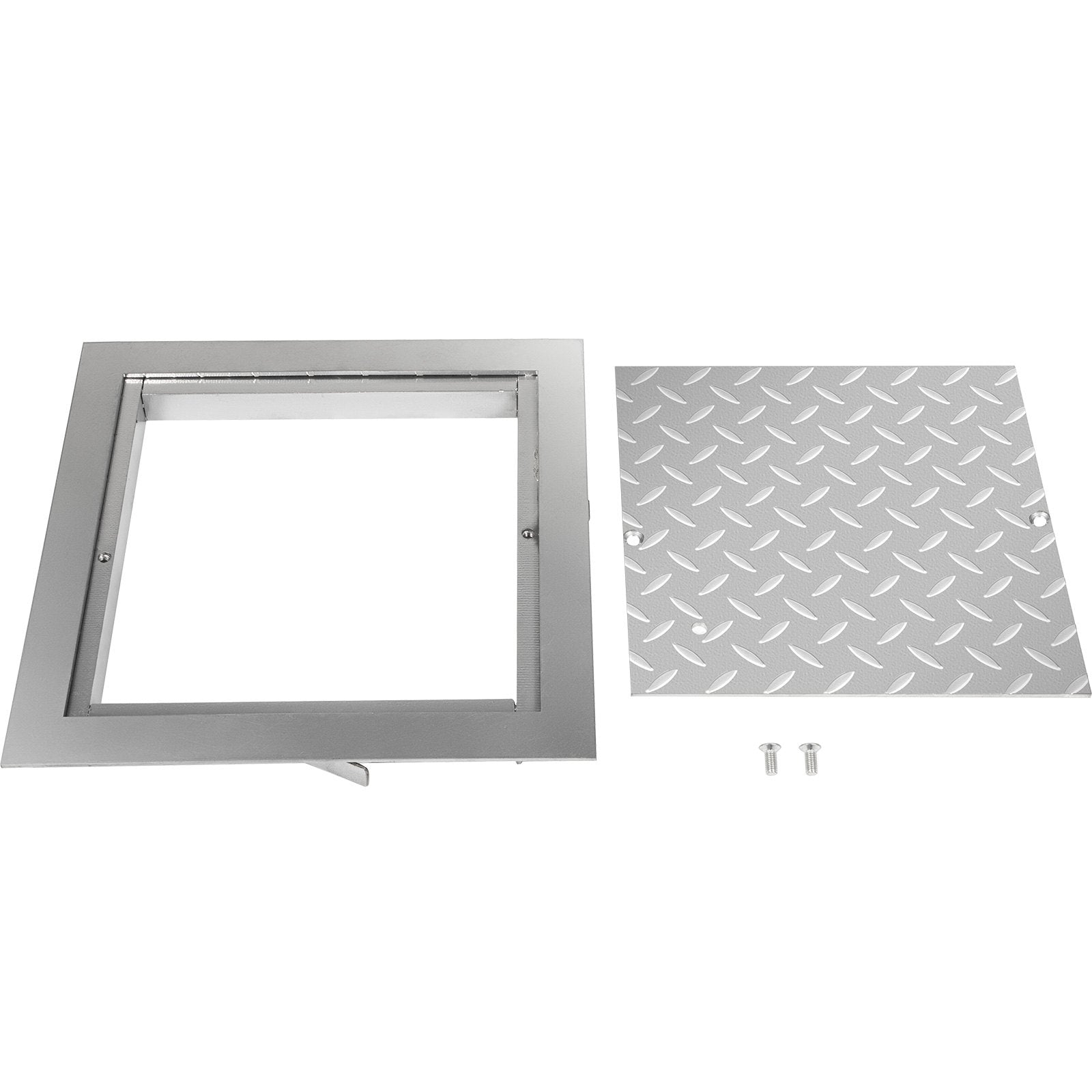 VEVOR Recessed Manhole Cover 11.8\"x11.8\" Clear Opening, Galvanized Steel Drain Cover Overall Size 14.5\"x14.5\", Sealed Square Manhole Cover and Frame, Steel Man Hole Lid Inspection Access for Boat/ 9