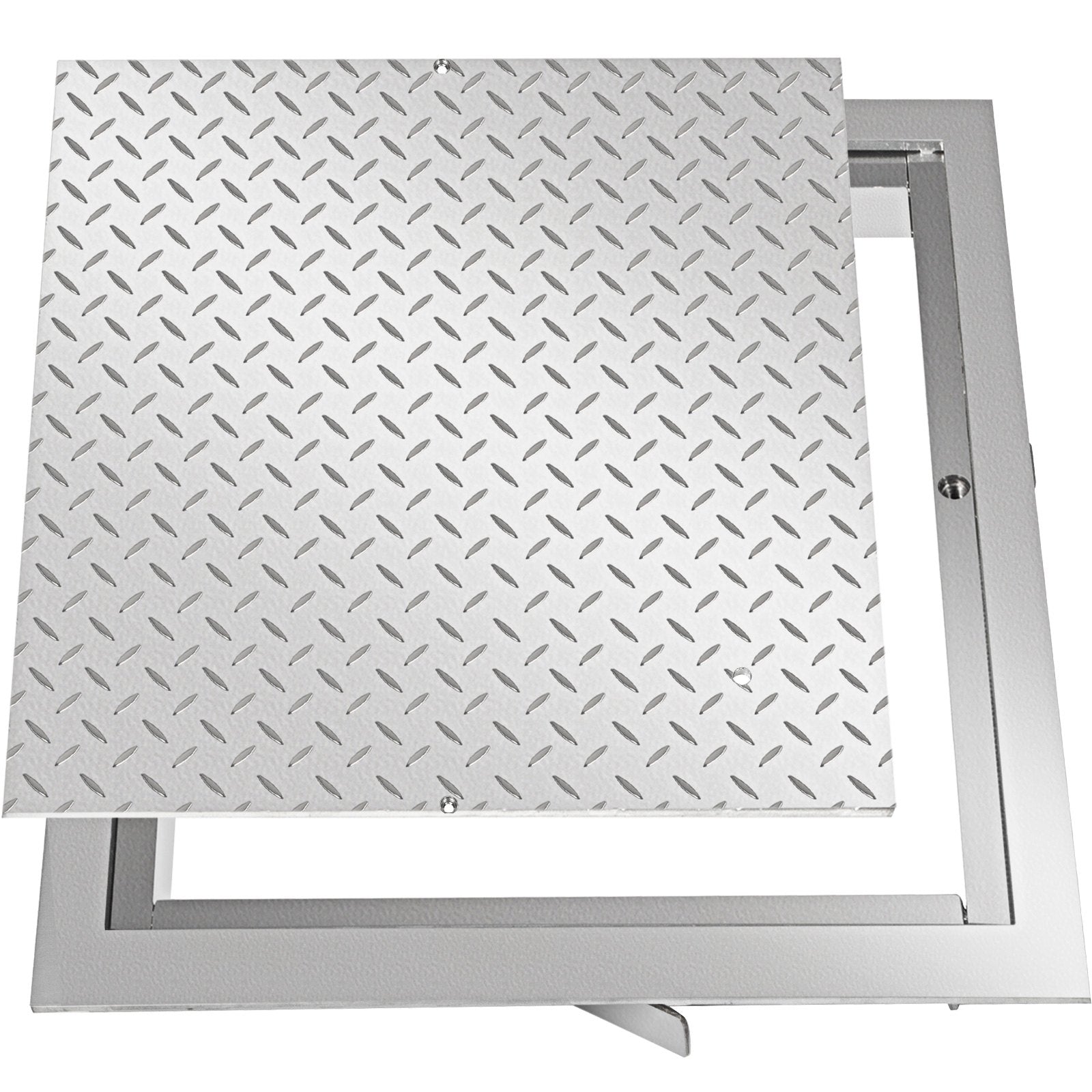 VEVOR Recessed Manhole Cover 60 x 60 cm Clear Opening, Galvanized Steel Drain Cover Overall Size 67 x 67 cm, Sealed Square Manhole Cover and Frame, Steel Man Hole Lid Inspection Access for Boat/ 8