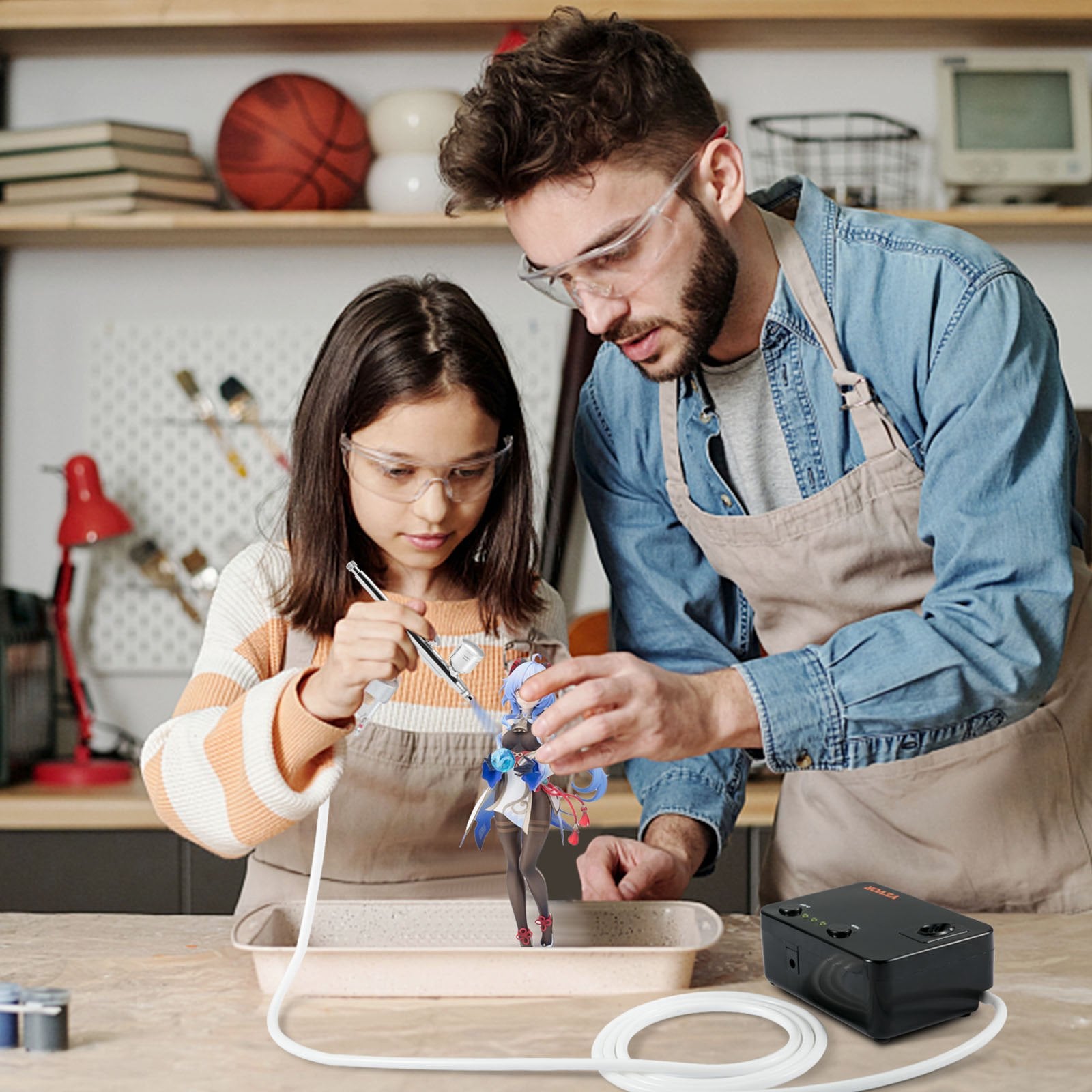 VEVOR Airbrush Kit Dual-action Airbrush System Compressor Art Nail Makeup Model 8