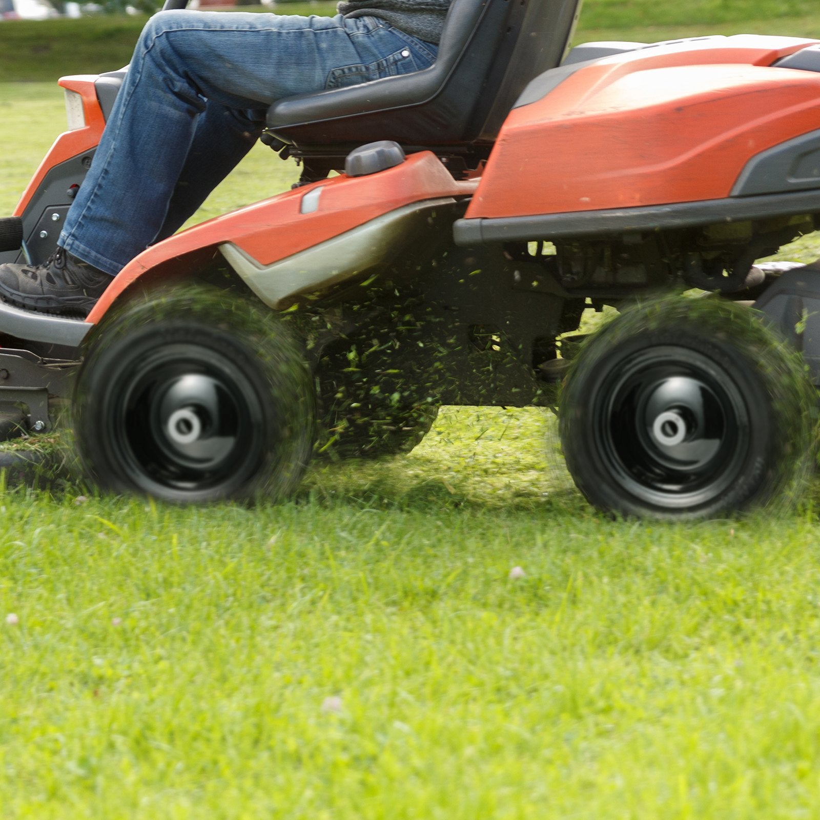 VEVOR Lawn Mower Tires with Rim, 11x4-7" Tubeless Tractor Tires, 2-Pack Tire and Wheel Assemby, Flat-free PU Tire, 3.4" Centered Hub, 3/4" Bushing Size, 20 PCS Adapters for Riding Mowers Lawn Tractors 8