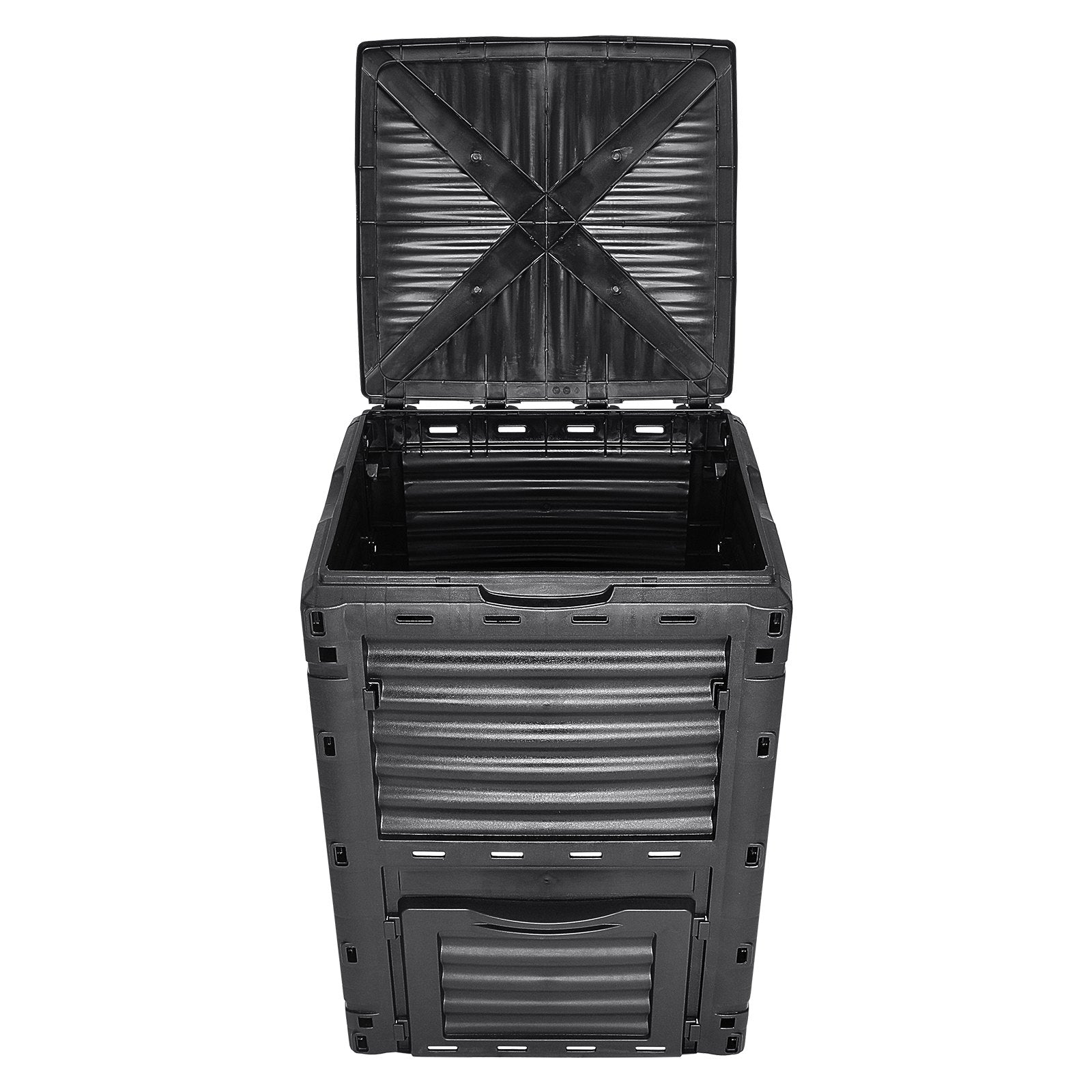 VEVOR Garden Compost Bin 300 L, BPA Free Composter, Large Capacity Outdoor Composting Bin with Top Lid and Bottom Door, Easy Assembling, Lightweight, Fast Creation of Fertile Soil 11