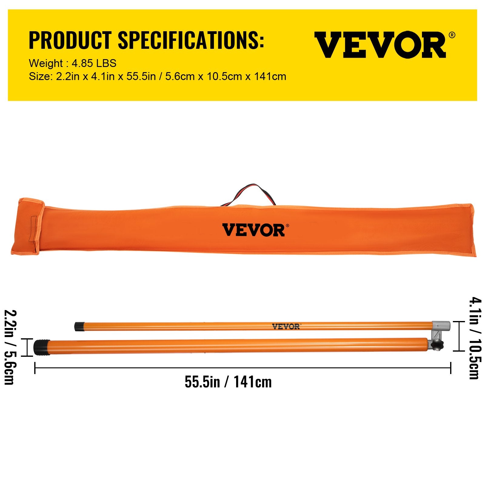 VEVOR Load Height Measuring Stick 20' Sturdy Truck Height Stick Easy to Read 5