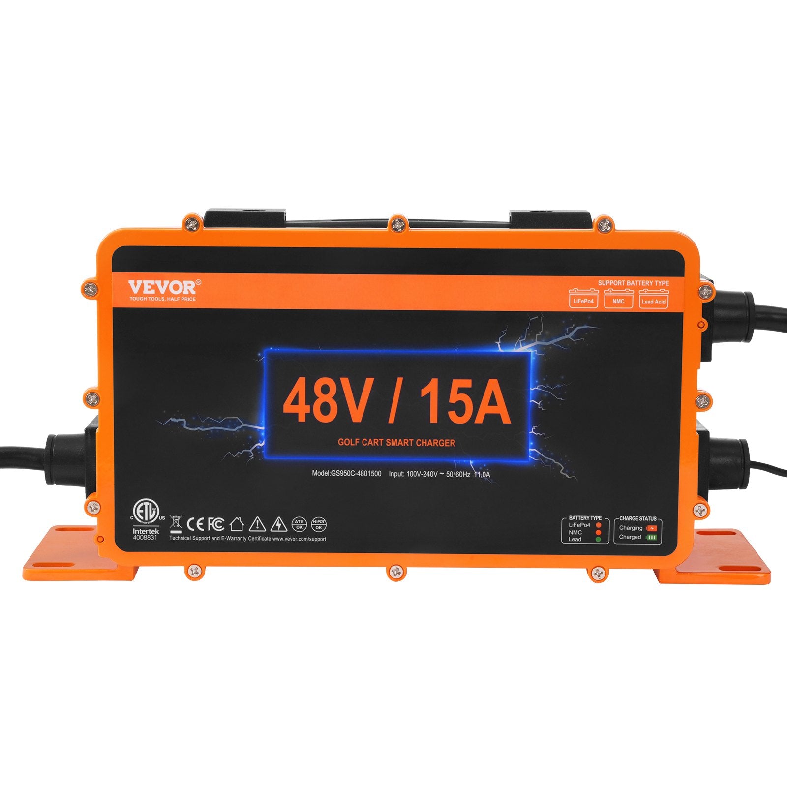 VEVOR 15 AMP Golf Cart Smart Battery Charger for Yamaha G29 Plug IP67 10