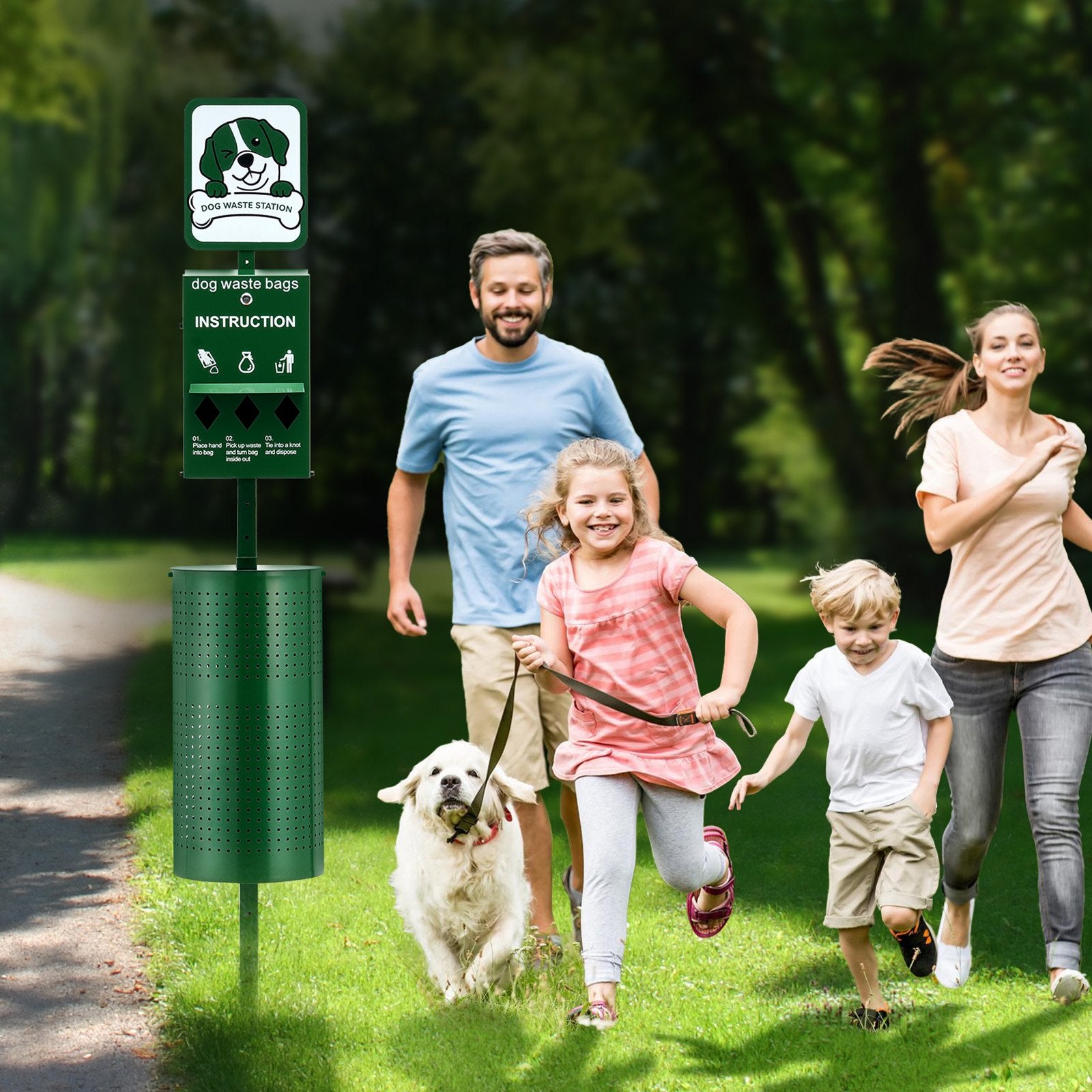 VEVOR Dog Waste Station 11.5 Gallons Outdoor Dog Poop Station with 600 Bags 8