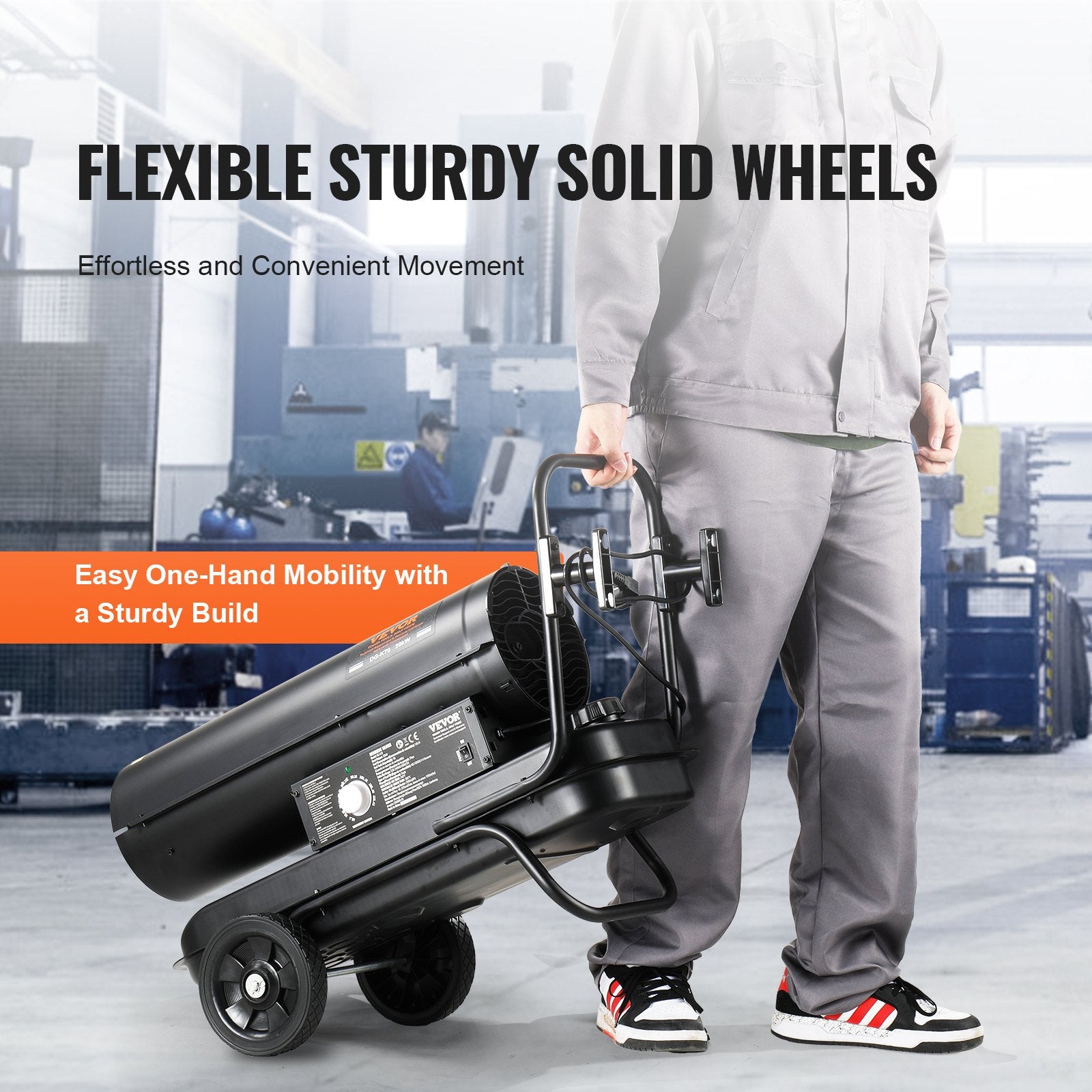 VEVOR Portable Kerosene Forced Air Heater 70000 BTU Indoor Outdoor Use 5gal Tank 6