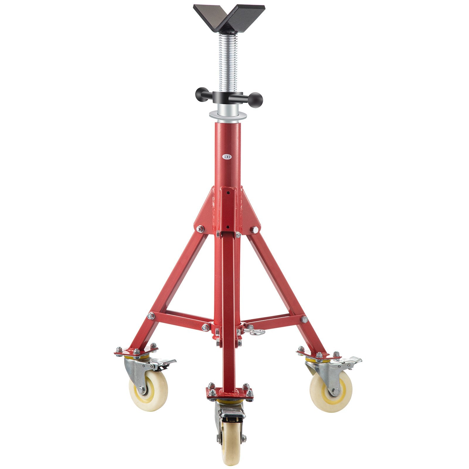 VEVOR Pipe Stand, Pipe Jack Stands with Casters Adjustable Height 28-52 Inch, V Head Pipe Stand 882 LB, Folding Portable Pipe Stands 1/8 to 12 Inch Pipe Supporting, Steel Jack Stand 9