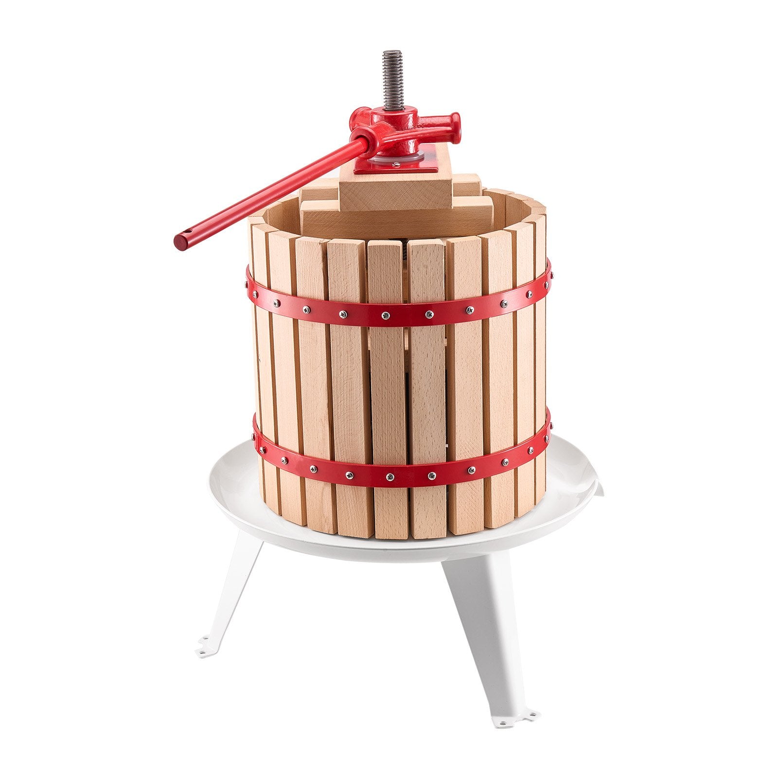 VEVOR Fruit Wine Press Manual Press for Wine Making 3.2 Gal/12L Wood Basket 9