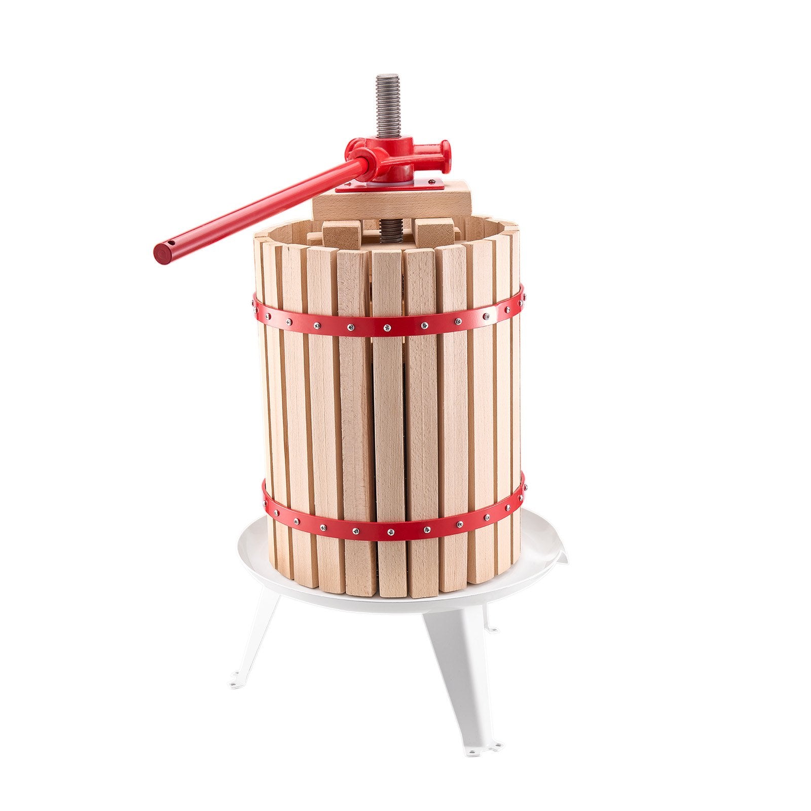 VEVOR Fruit Wine Press Manual Press for Wine Making 4.75 Gal/18L Wood Basket 9