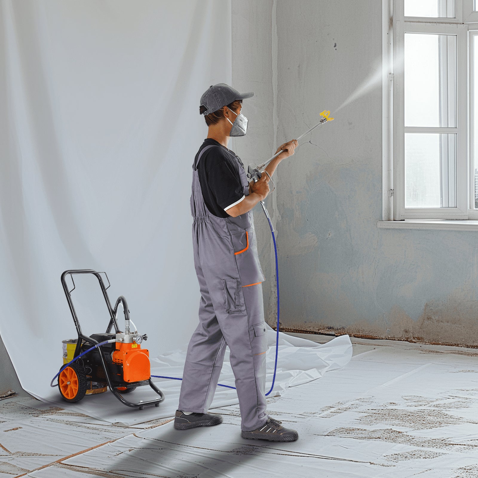 VEVOR Cart Airless Paint Sprayer Diaphragm Paint Airless Sprayer 1700W Electric 5