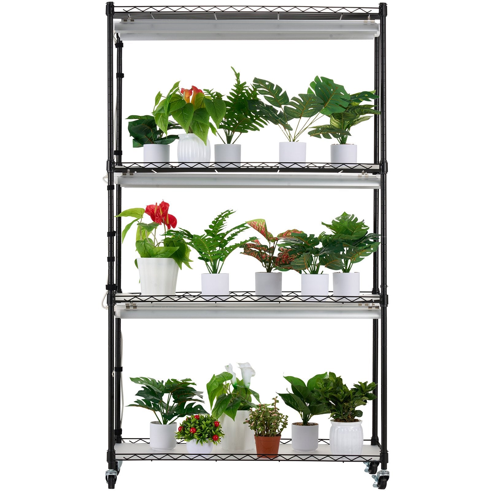 VEVOR Plant Stand with Grow Lights 4 Tiers 180W 150 cm Tall Plant Grow Shelf 10