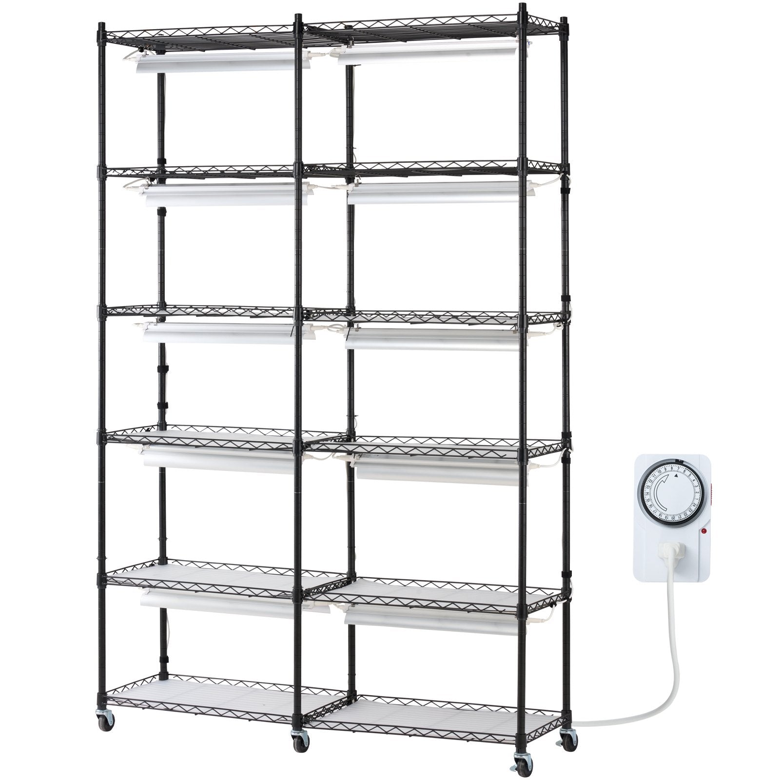 VEVOR Plant Stand with Grow Light 6 Tiers 200W 59.1" Indoor Plant Grow Shelf 9