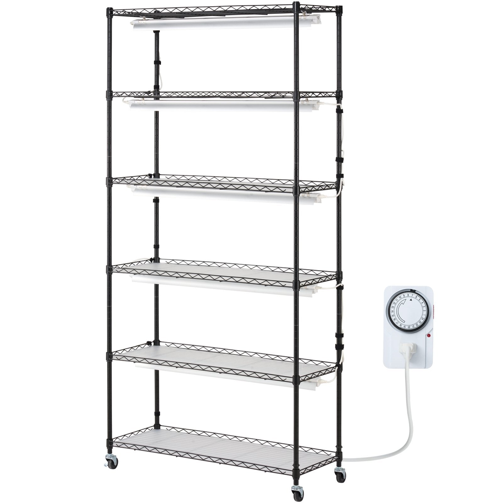 VEVOR Plant Stand with Grow Light 6 Tiers 180W 180 cm  Indoor Plant Grow Shelf 9