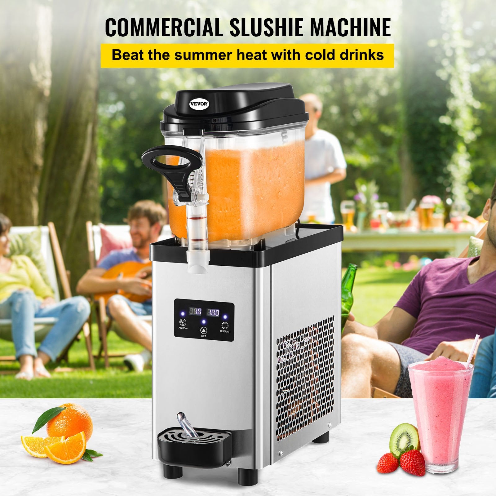 VEVOR Commercial Slush Machine Frozen Drink Slushy Making Machine 6L/1.6 Gallons