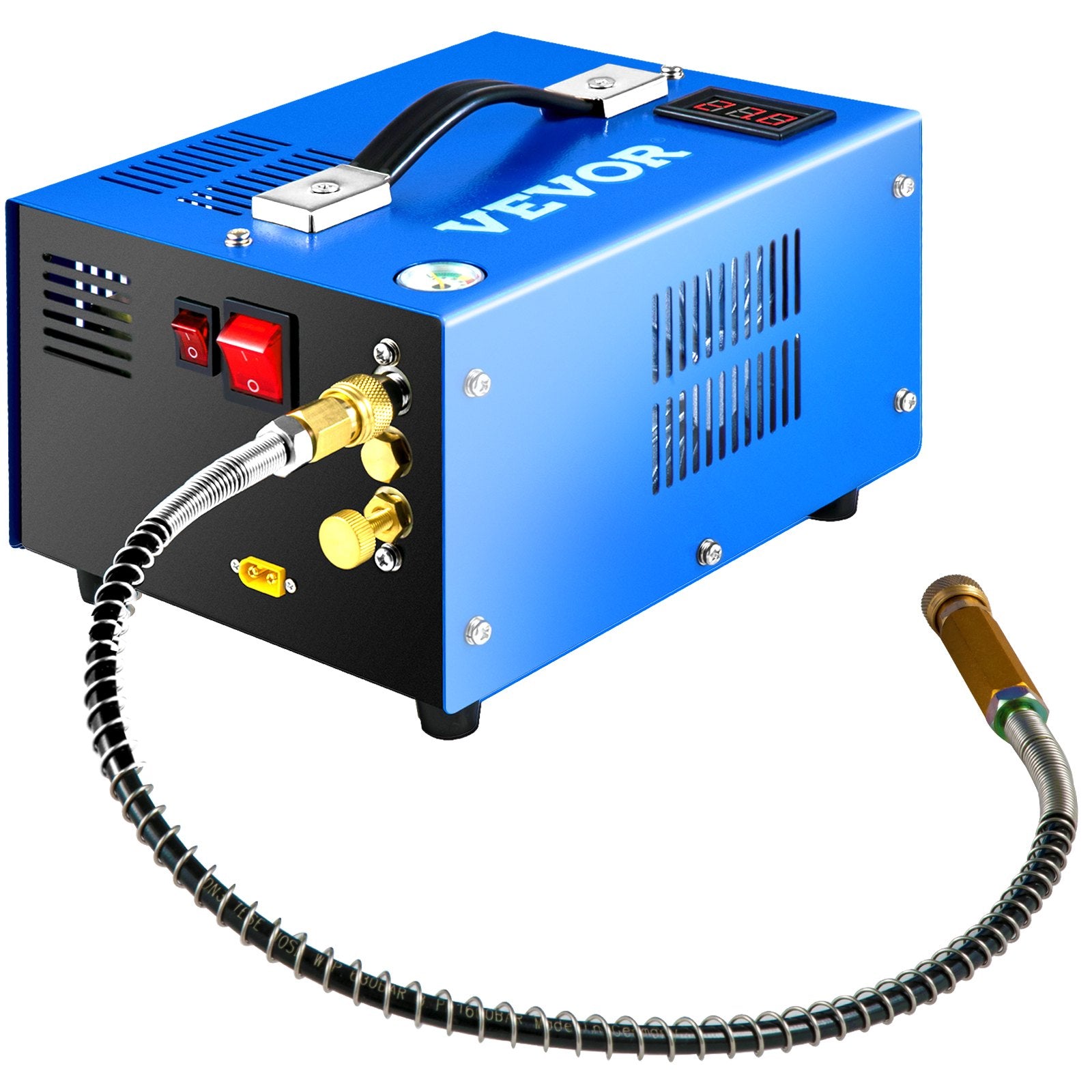 VEVOR PCP Air Compressor Scuba Compressor 4500PSI Manual-Stop 12V/220V w/Adapter 10