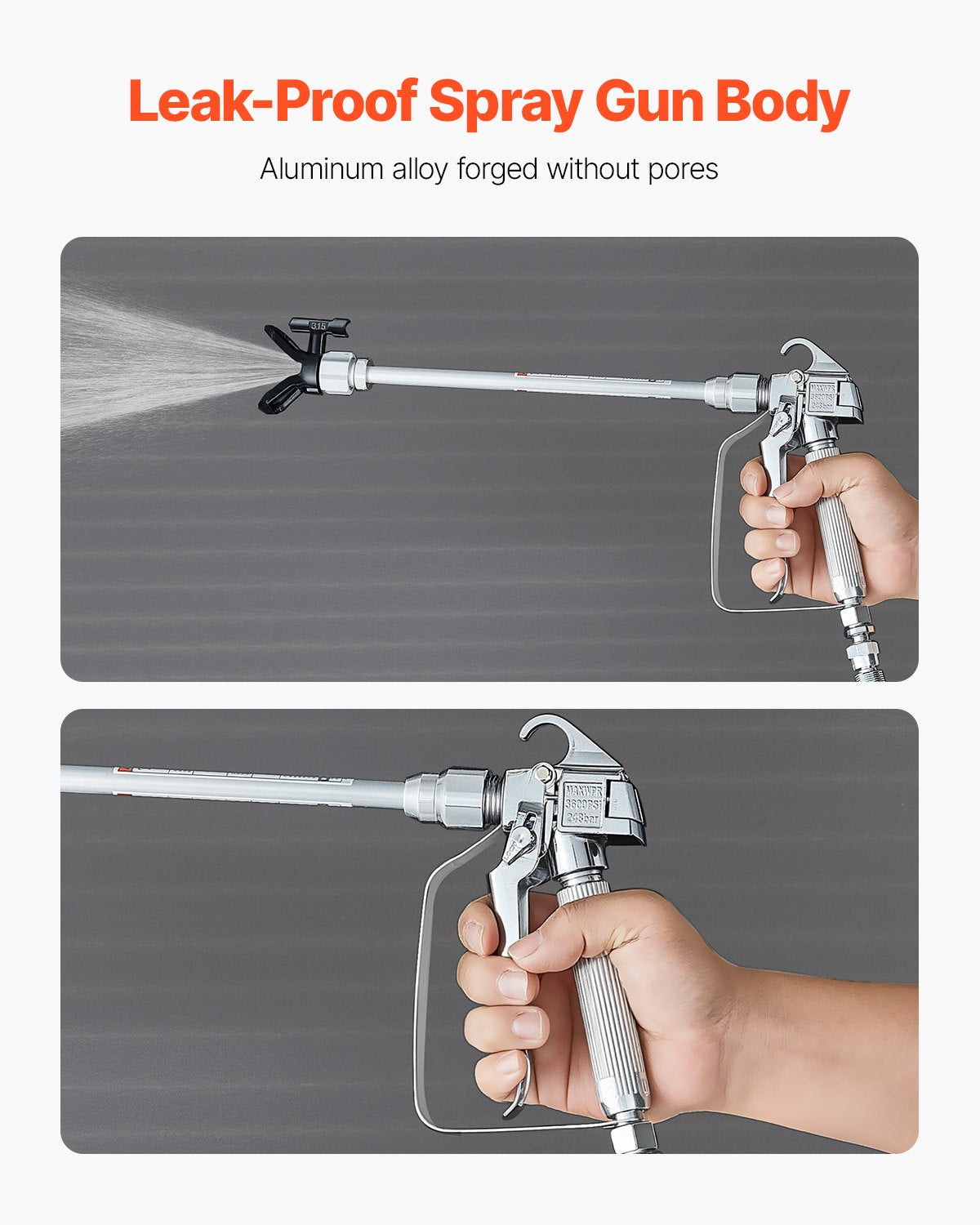 VEVOR Airless Paint Spray Gun and Hose Kit 3600PSI with Extension Rods Filters 3