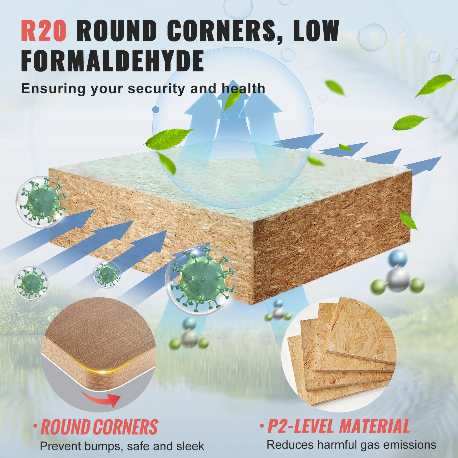 VEVOR Table Top, 55" x 27.6" x 1", 220.5 lbs Load Capacity, Universal One-Piece Particle Board Desktop for Height Adjustable Electric Standing Desk Frame, Rectangular Countertop for Home & Office Desk 5