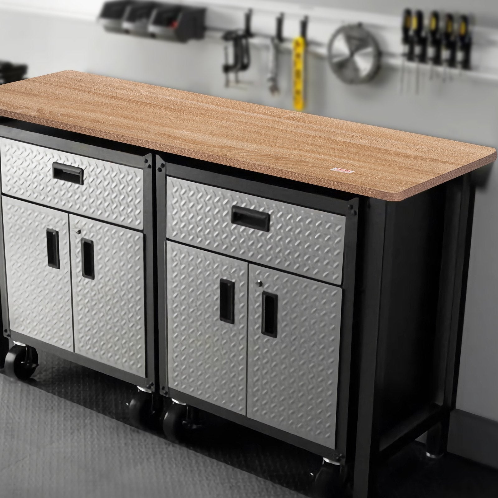 VEVOR Table Top, 63" x 31.5" x 1", 220.5 lbs Load Capacity, Universal One-Piece Particle Board Desktop for Height Adjustable Electric Standing Desk Frame, Rectangular Countertop for Home & Office Desk 8