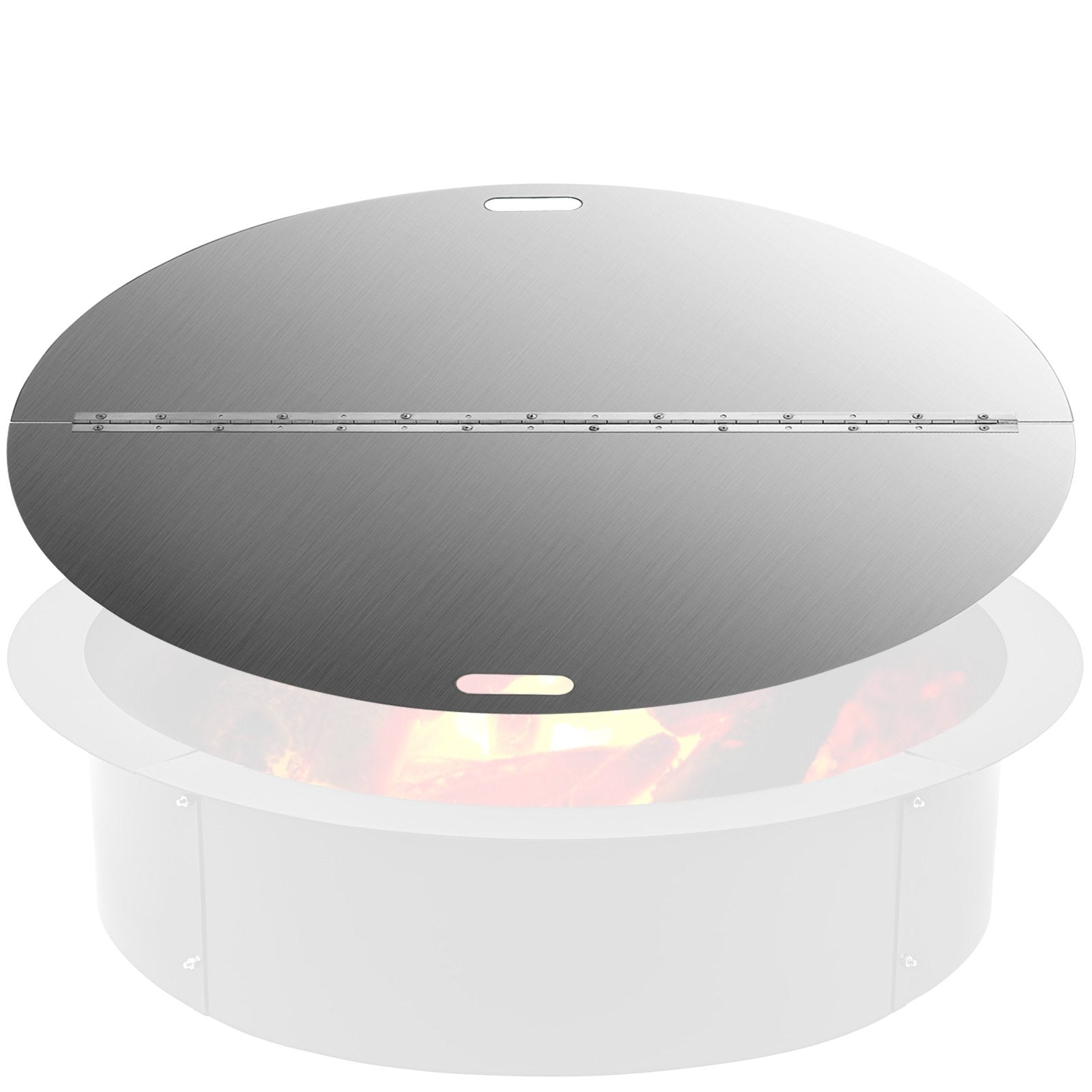 VEVOR Fire Pit Lid Round 40 Inch Foldable Fire Pit Ring Snuff Cover 430 Stainless Steel Fire Pit Spark Screen Cover 3mm Thickness 9