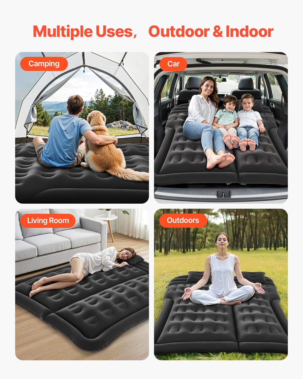 VEVOR Car Air Mattress Inflatable Car Camping Travel Sleeping Bed SUV MPV Sedan 6