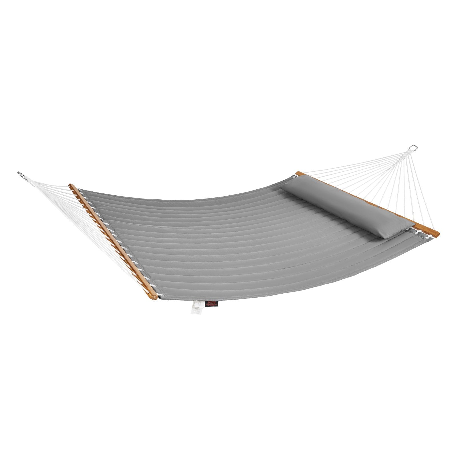 VEVOR Double Quilted Fabric Hammock, 12 FT Double Hammock with Hardwood Spreader Bars, 2 Person Quilted Hammock with Detachable Pillow and Chains for Camping Outdoor Patio Yard Beach, 480 lbs Capacity 10