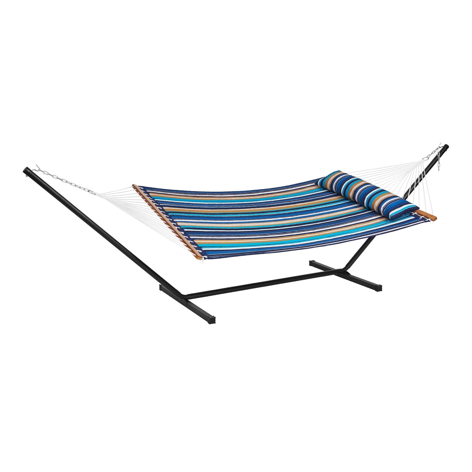 VEVOR Double Quilted Fabric Hammock Two Person Hammock with Stand 480lb Capacity 10