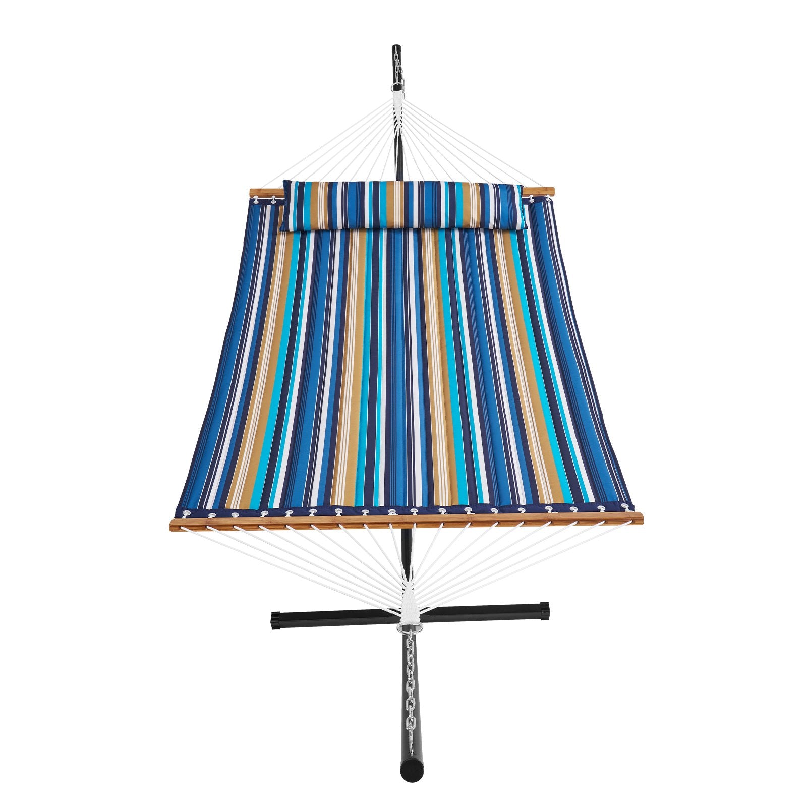 VEVOR Double Quilted Fabric Hammock Two Person Hammock with Stand 480lb Capacity 11